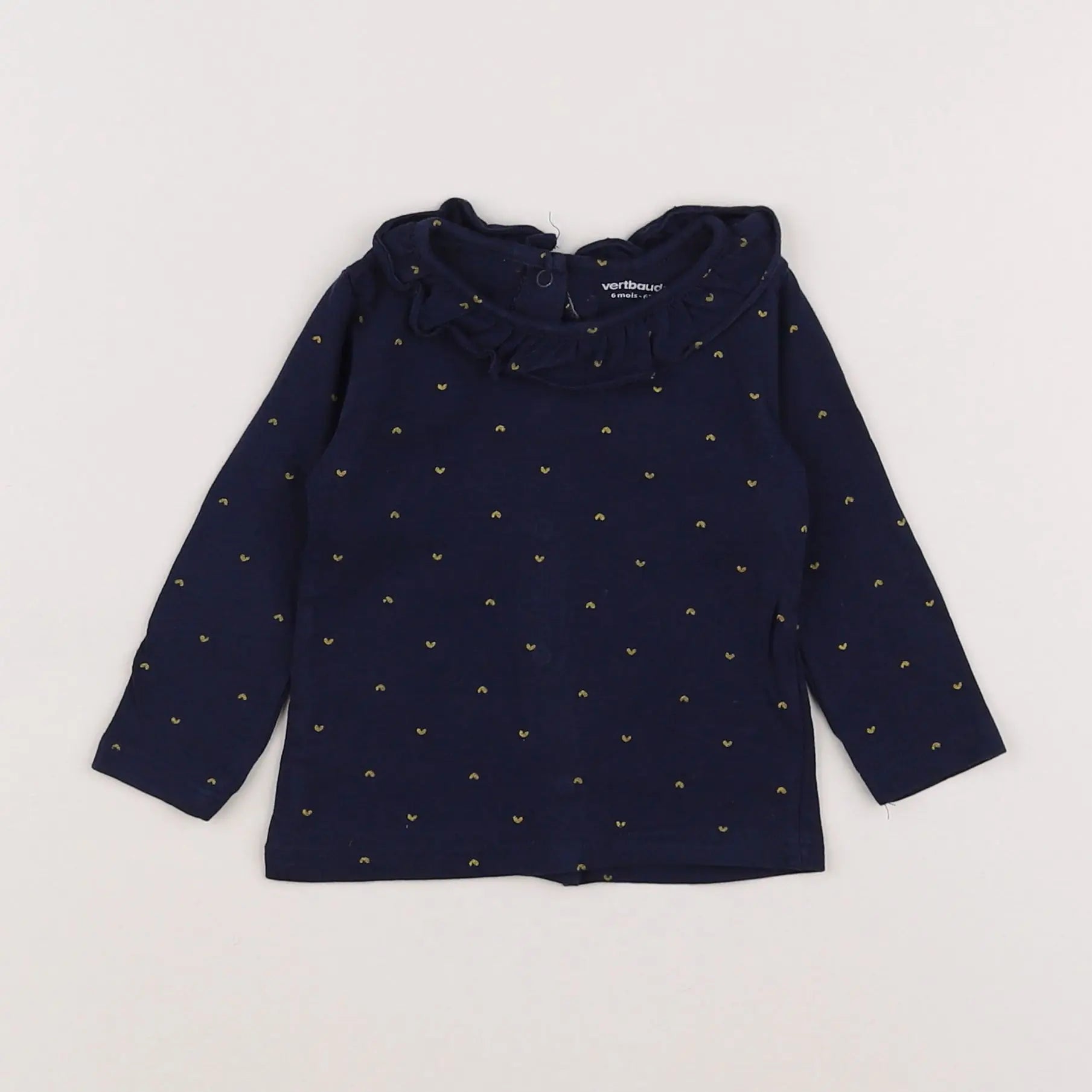Vertbaudet - tee-shirt bleu, or - 6 mois
