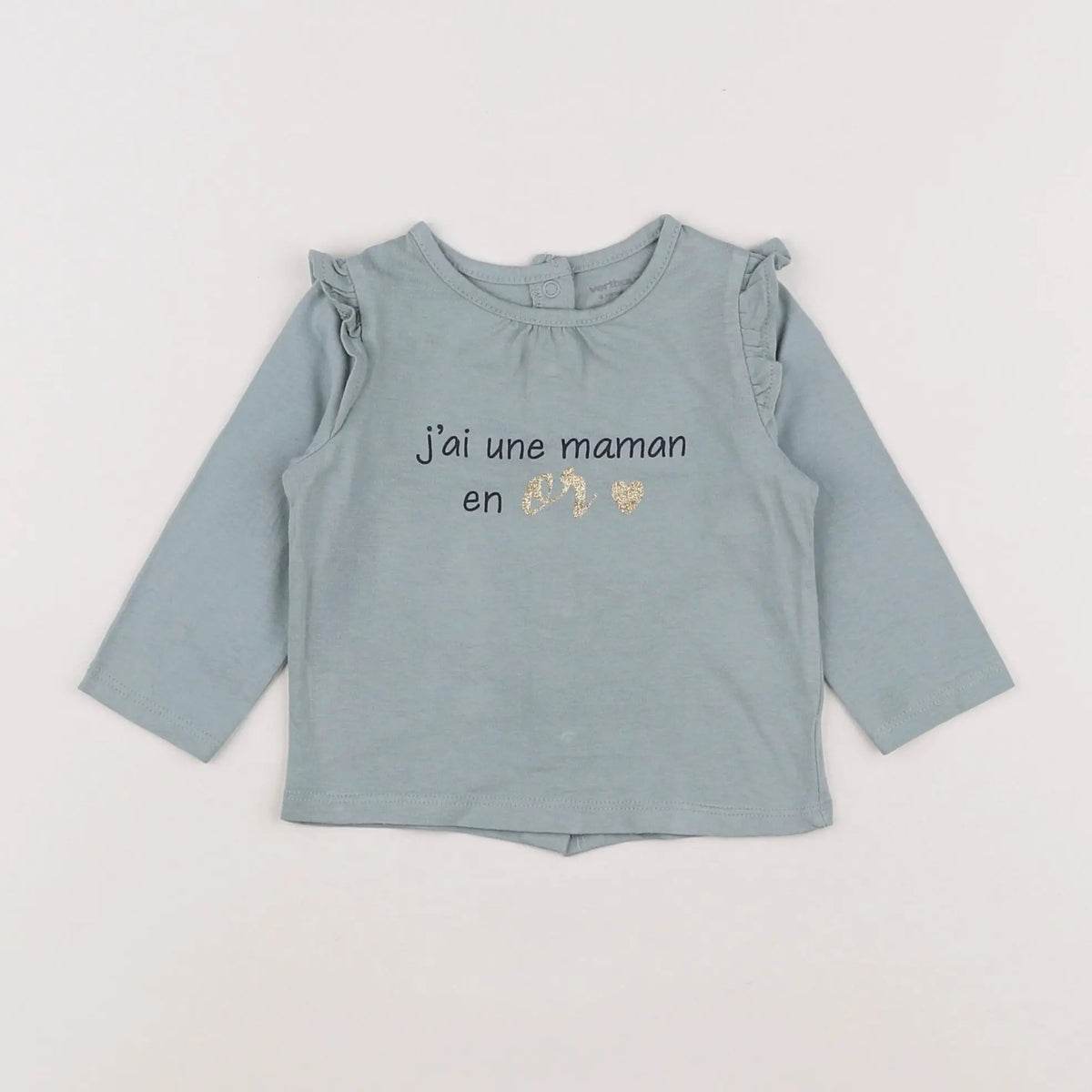 Vertbaudet - tee-shirt bleu - 6 mois