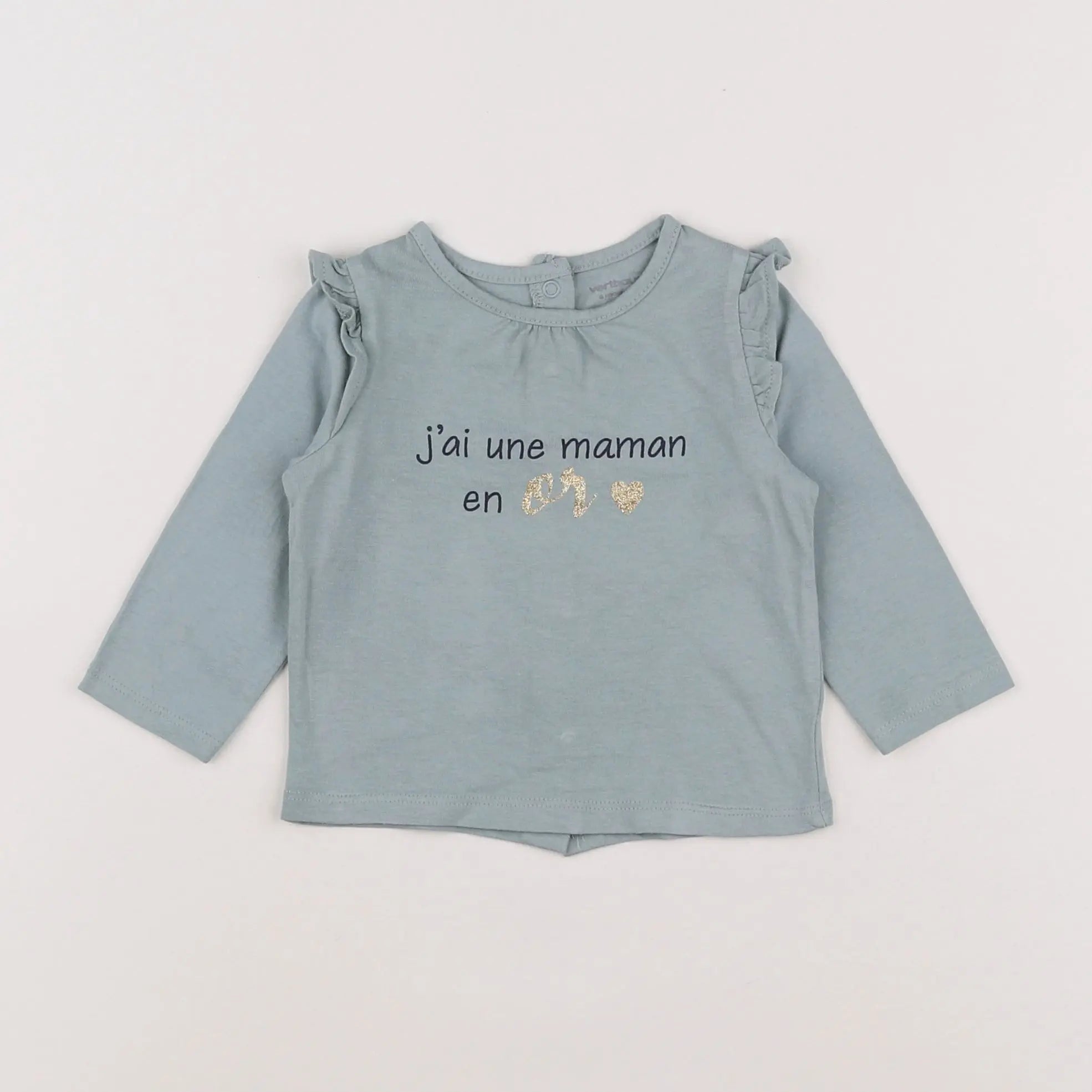 Vertbaudet - tee-shirt bleu - 6 mois
