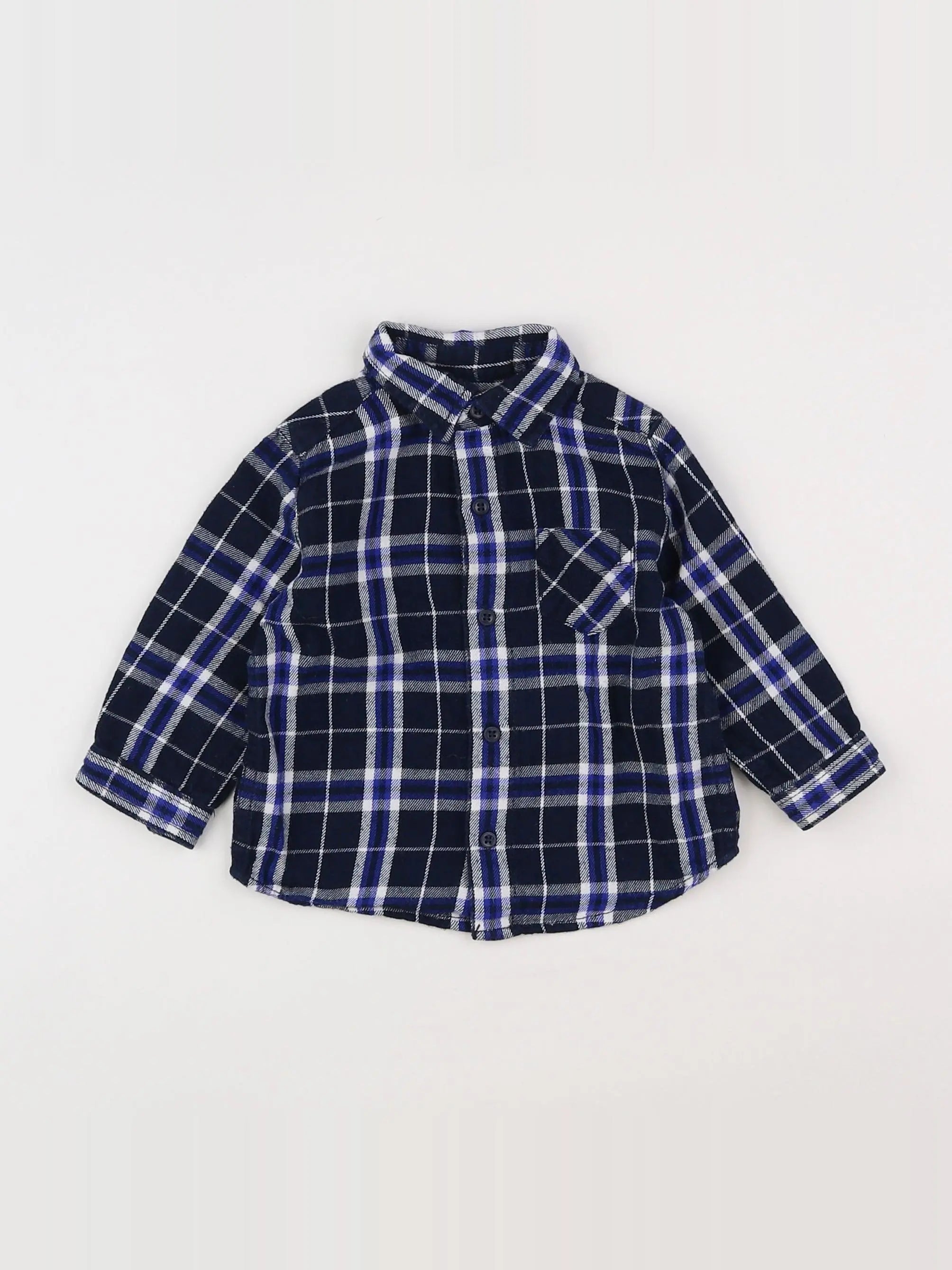 Boutchou - chemise bleu - 6 mois