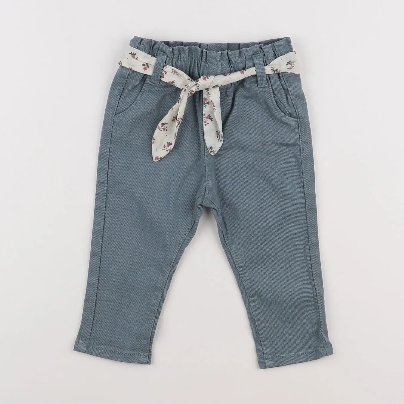 Vertbaudet - pantalon bleu - 12 mois