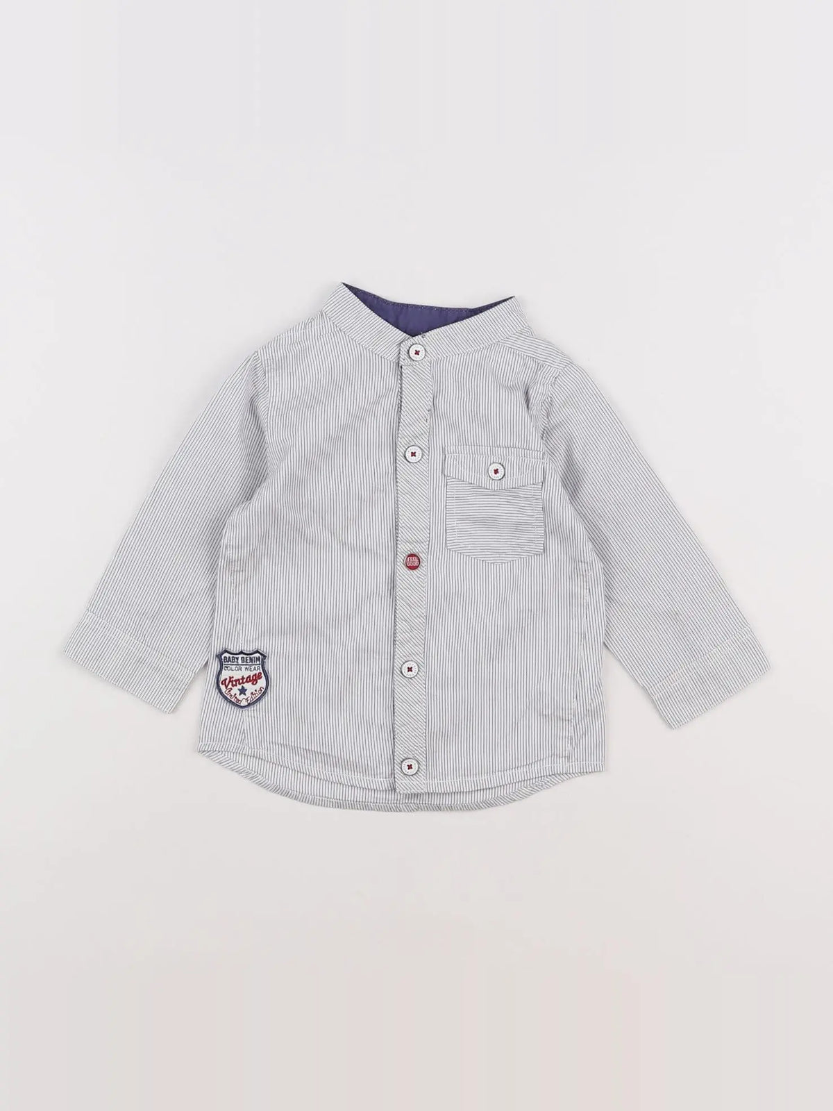 Tape à l'oeil - chemise imprimé au dos blanc, bleu - 12 mois