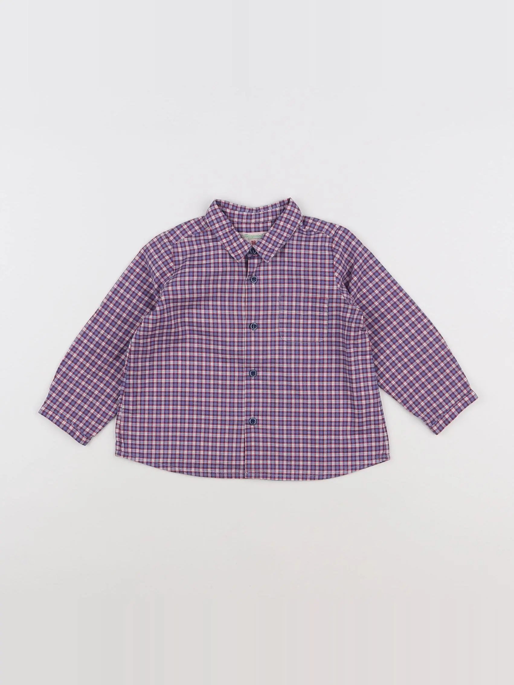 Bonpoint - chemise violet, blanc - 18 mois
