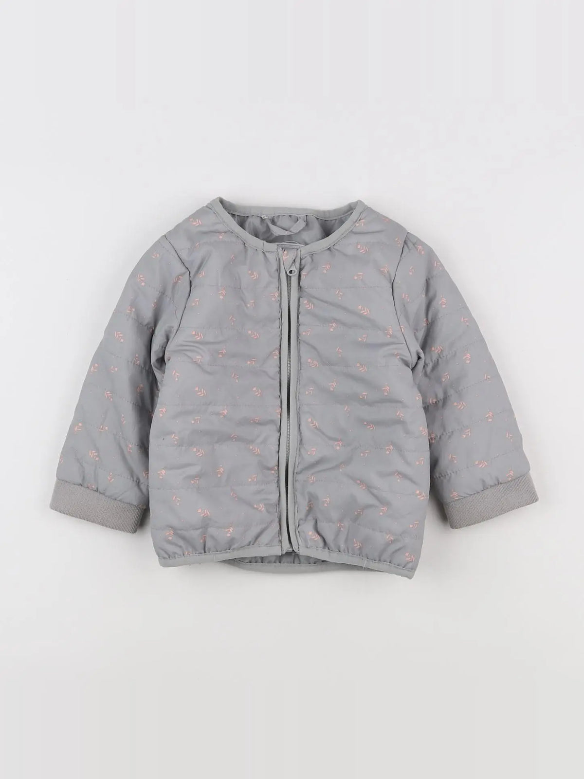 Vertbaudet - doudoune gris, rose - 18 mois