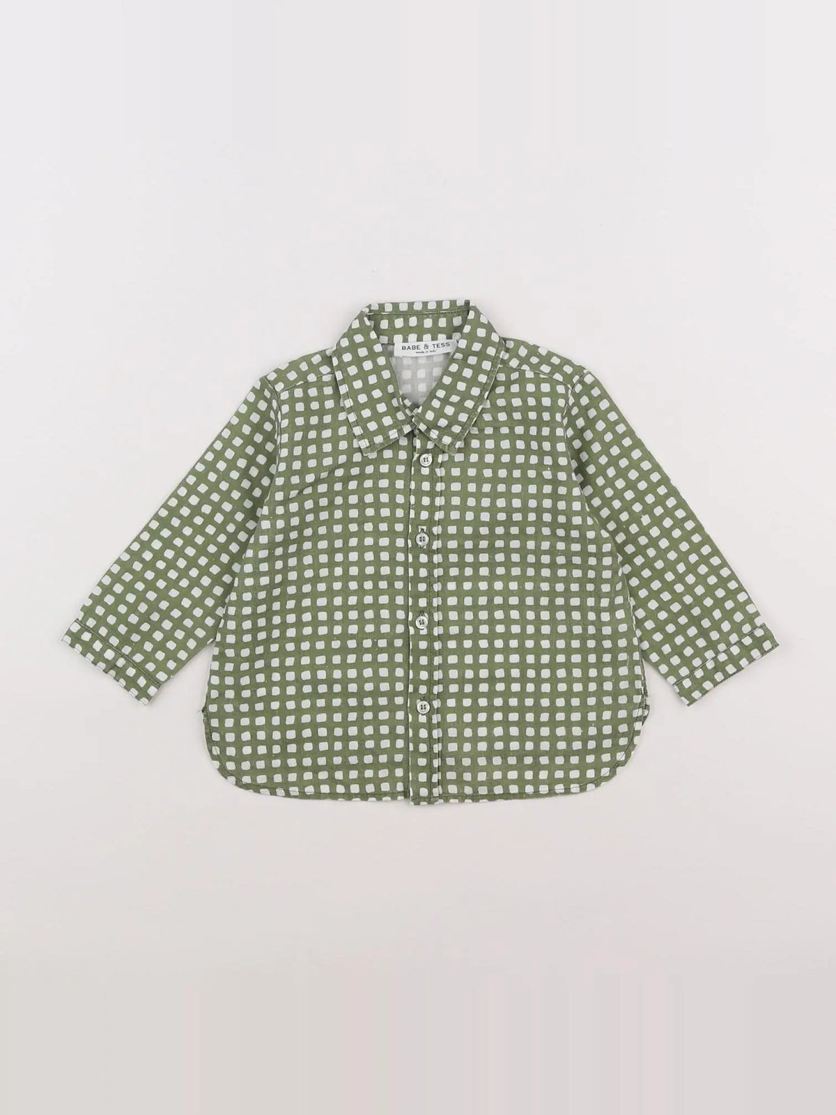 Babe & Tess - chemise blanc, vert - 9 mois