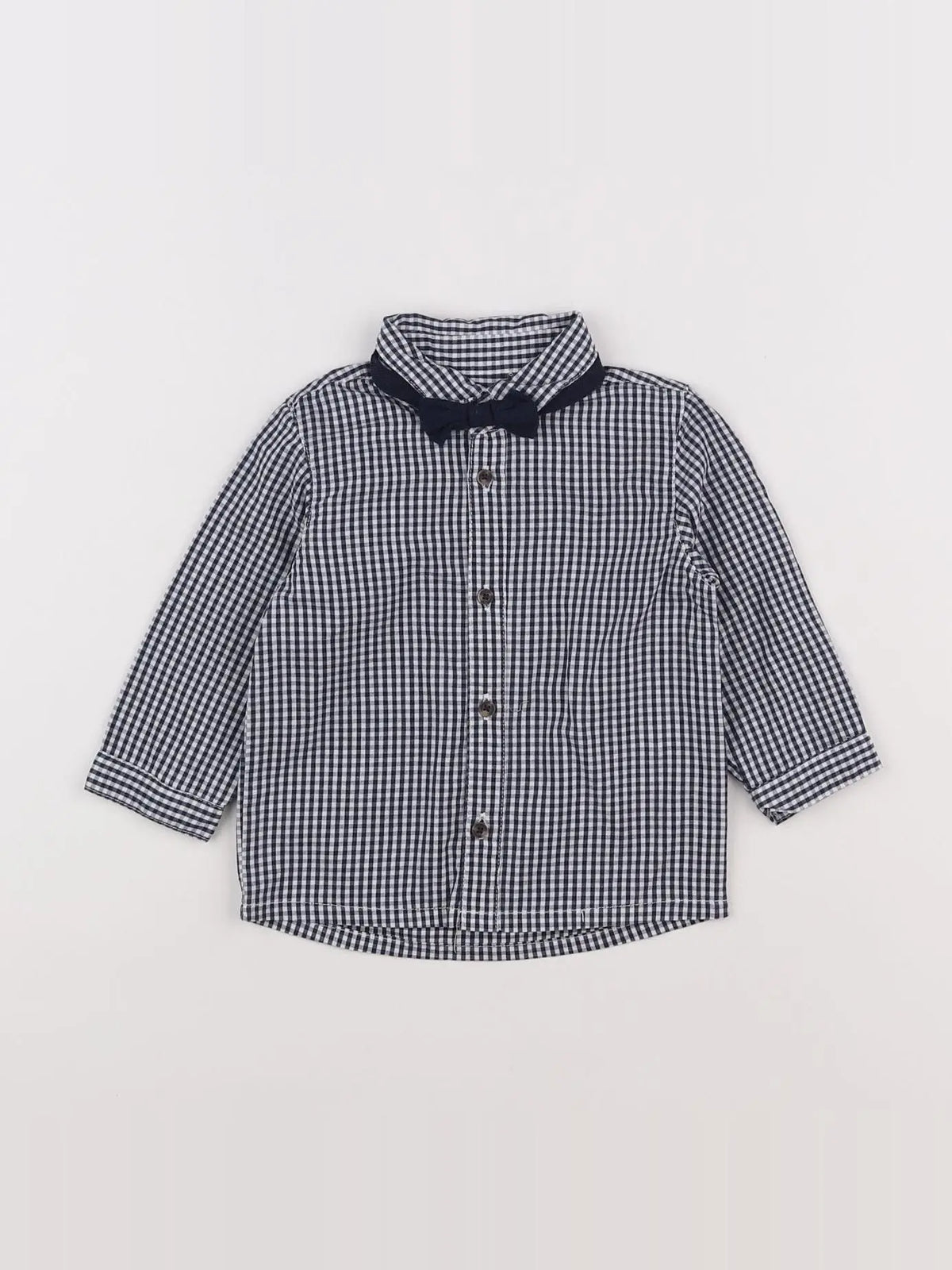 Vertbaudet - chemise bleu, blanc - 12 mois