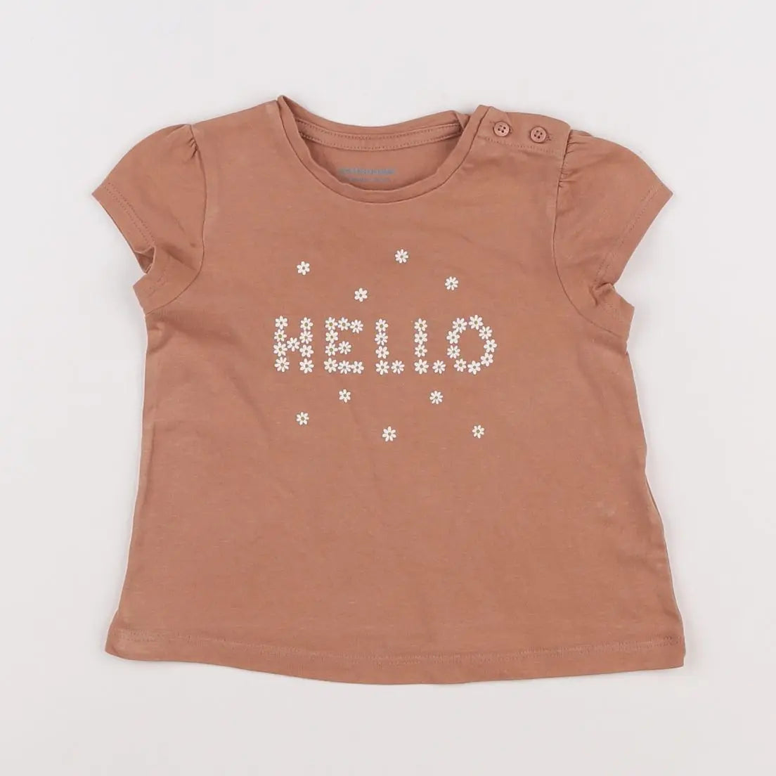 Vertbaudet - tee-shirt marron - 12 mois