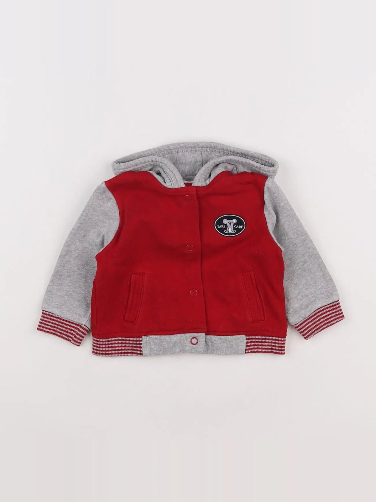 Boutchou - sweat gris, rouge - 6 mois