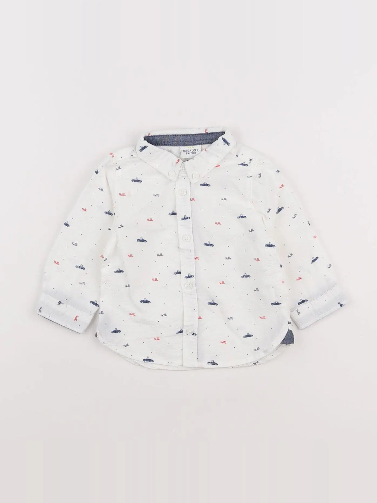 Tape à l'oeil - chemise blanc, bleu - 9 mois