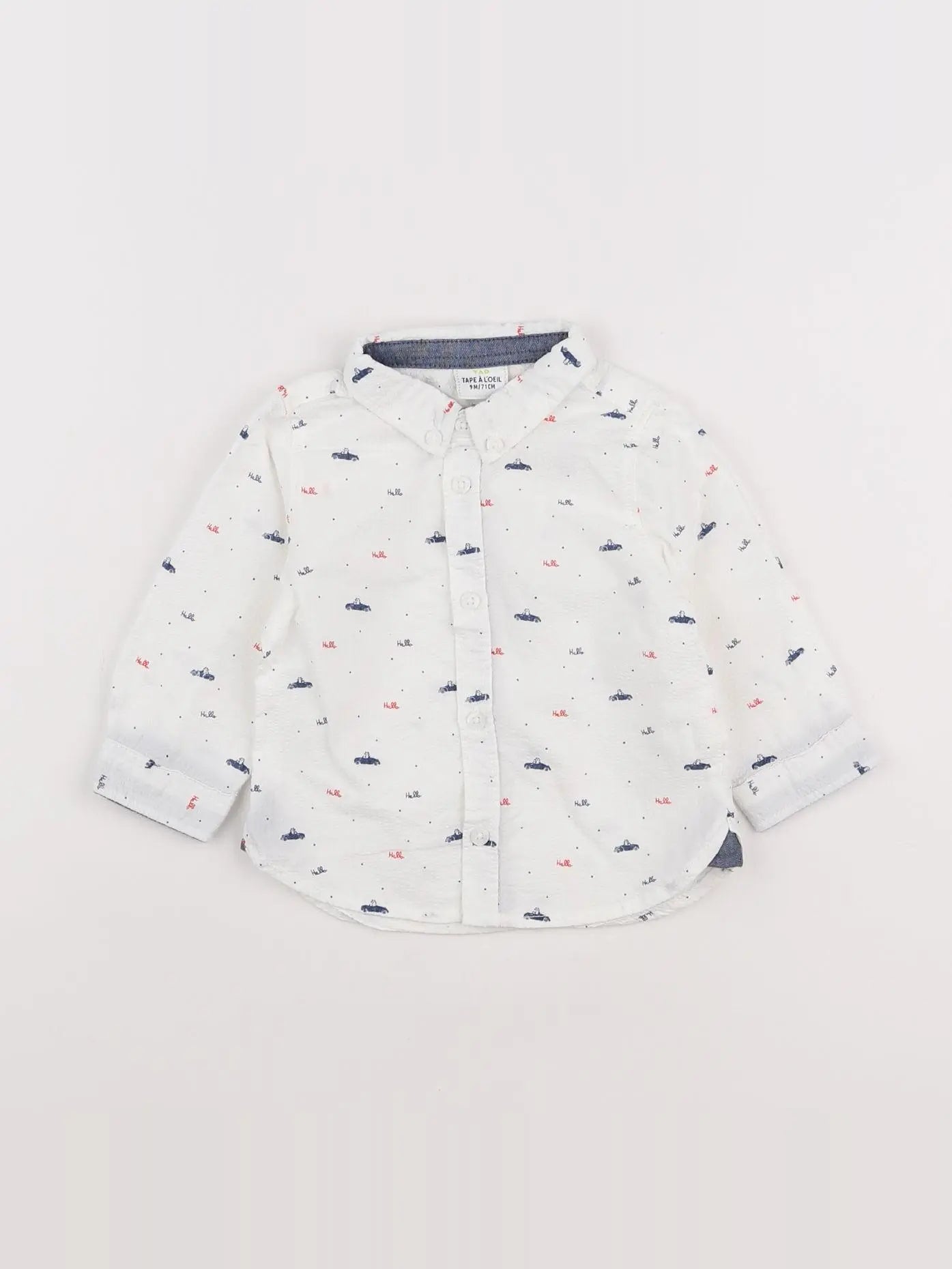 Tape à l'oeil - chemise blanc, bleu - 9 mois