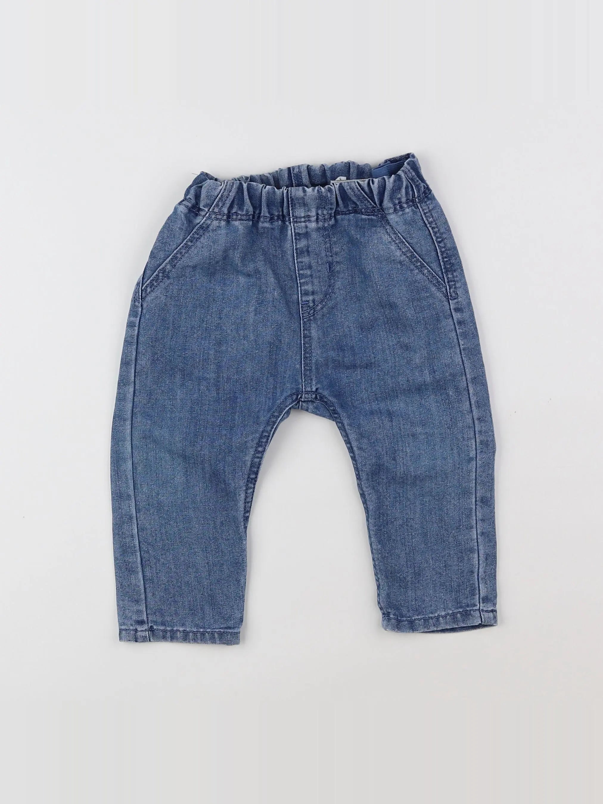 H&M - sarouel bleu - 6/9 mois