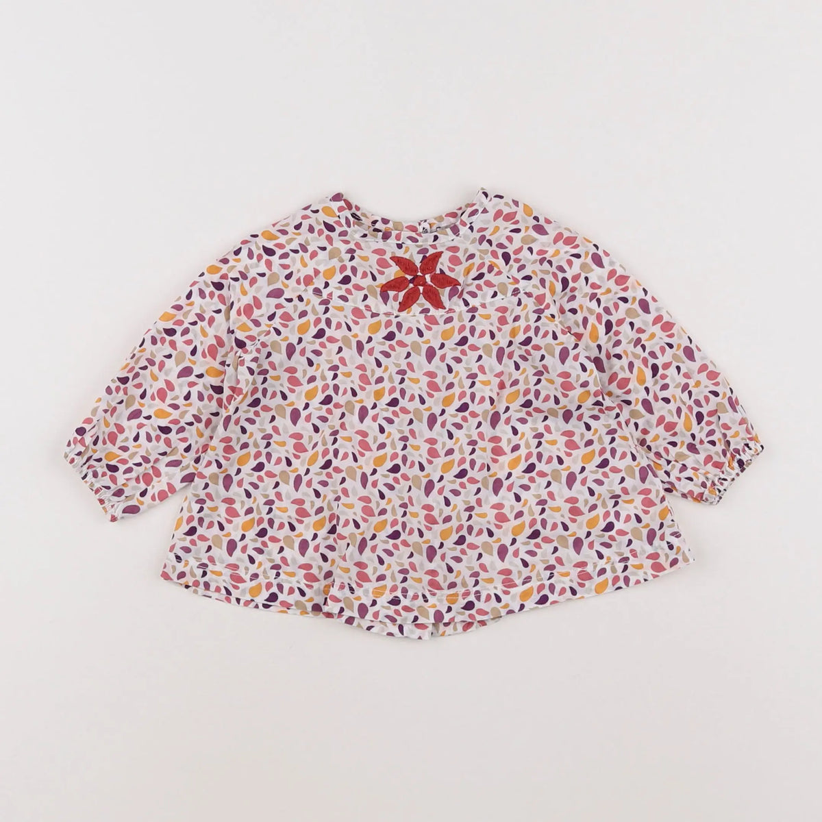 Vertbaudet - blouse blanc, rose - 3 mois