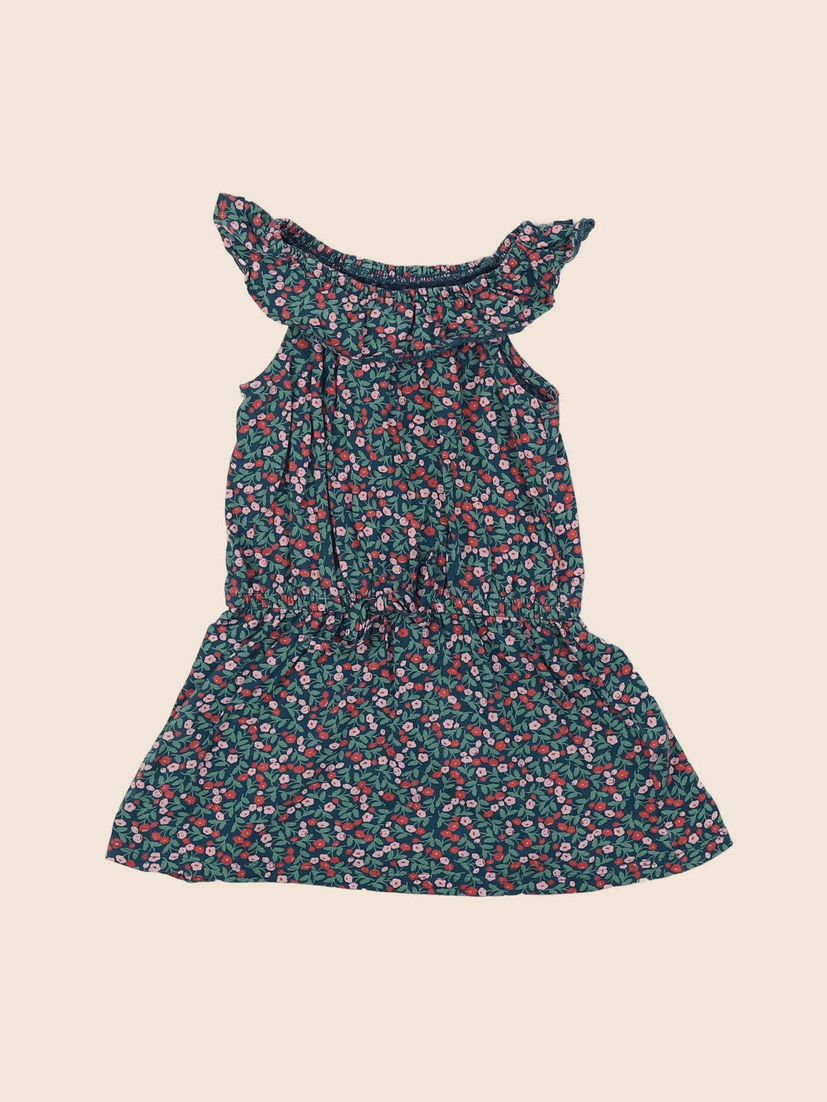 Vertbaudet - robe rose, vert - 2 ans