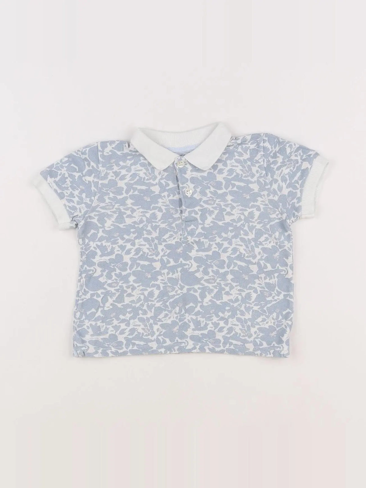 Petit Bateau - polo bleu - 18 mois