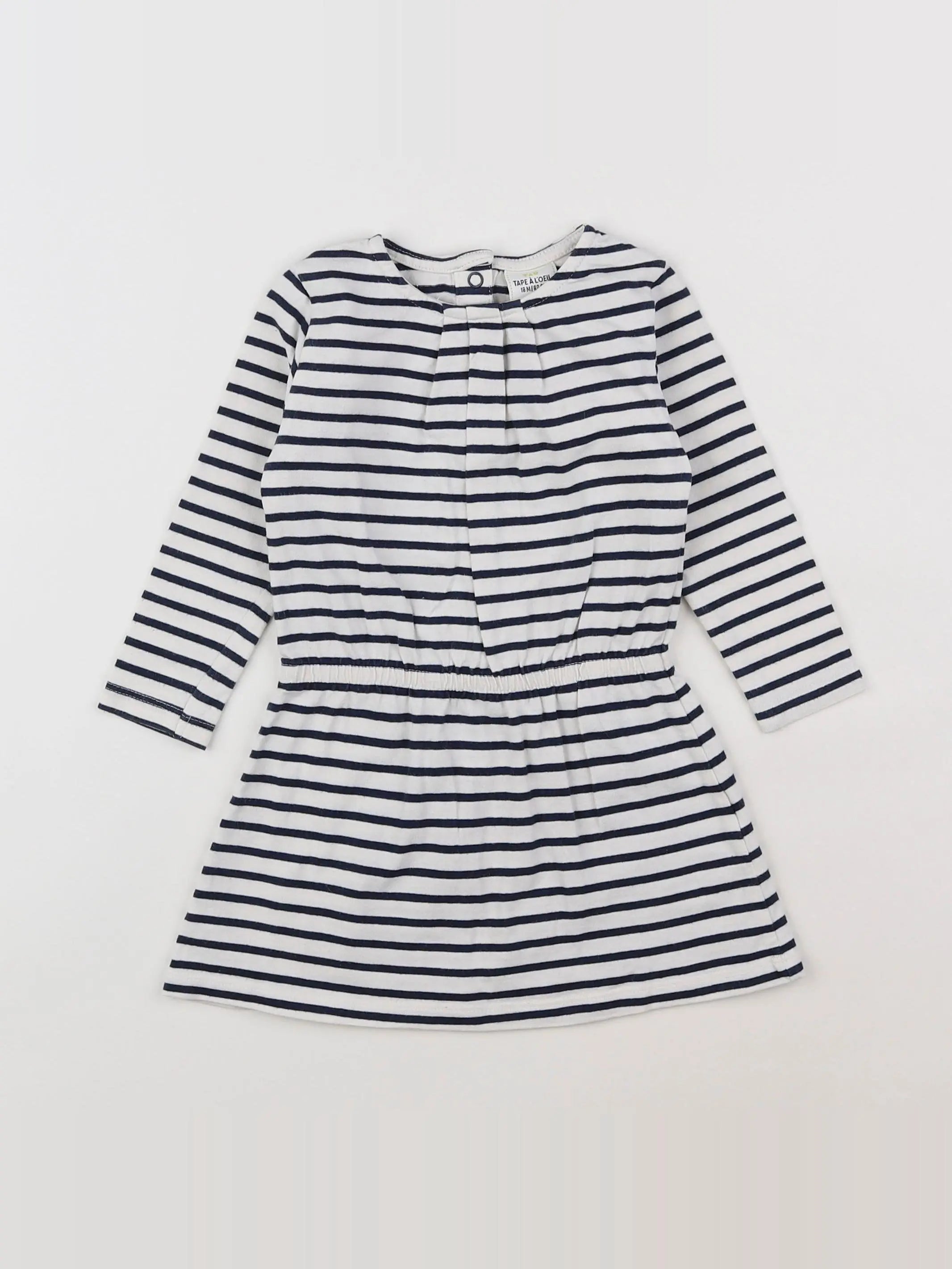 Tape à l'oeil - robe blanc, bleu - 18 mois