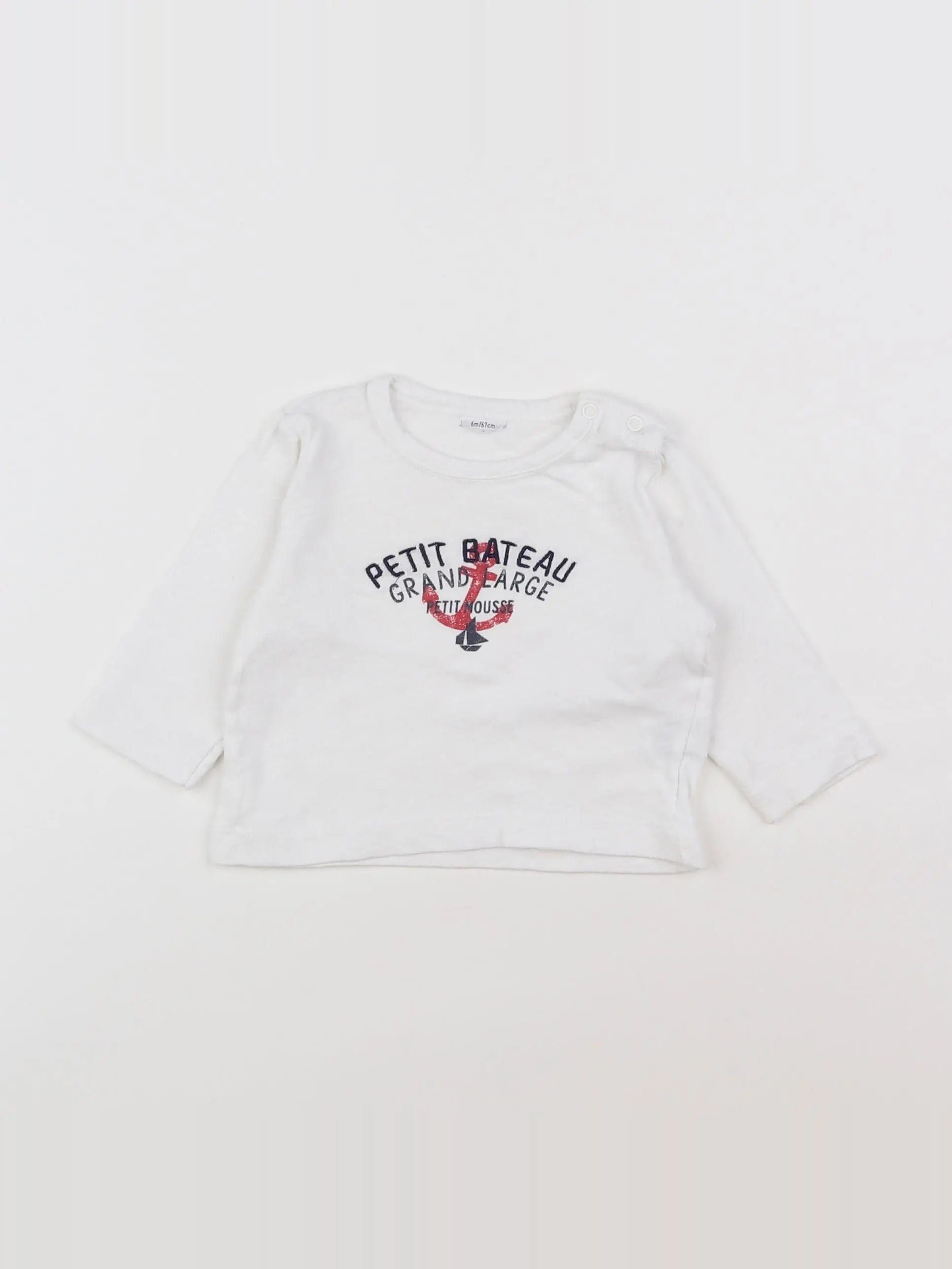 Petit Bateau - maillot de corps blanc - 6 mois