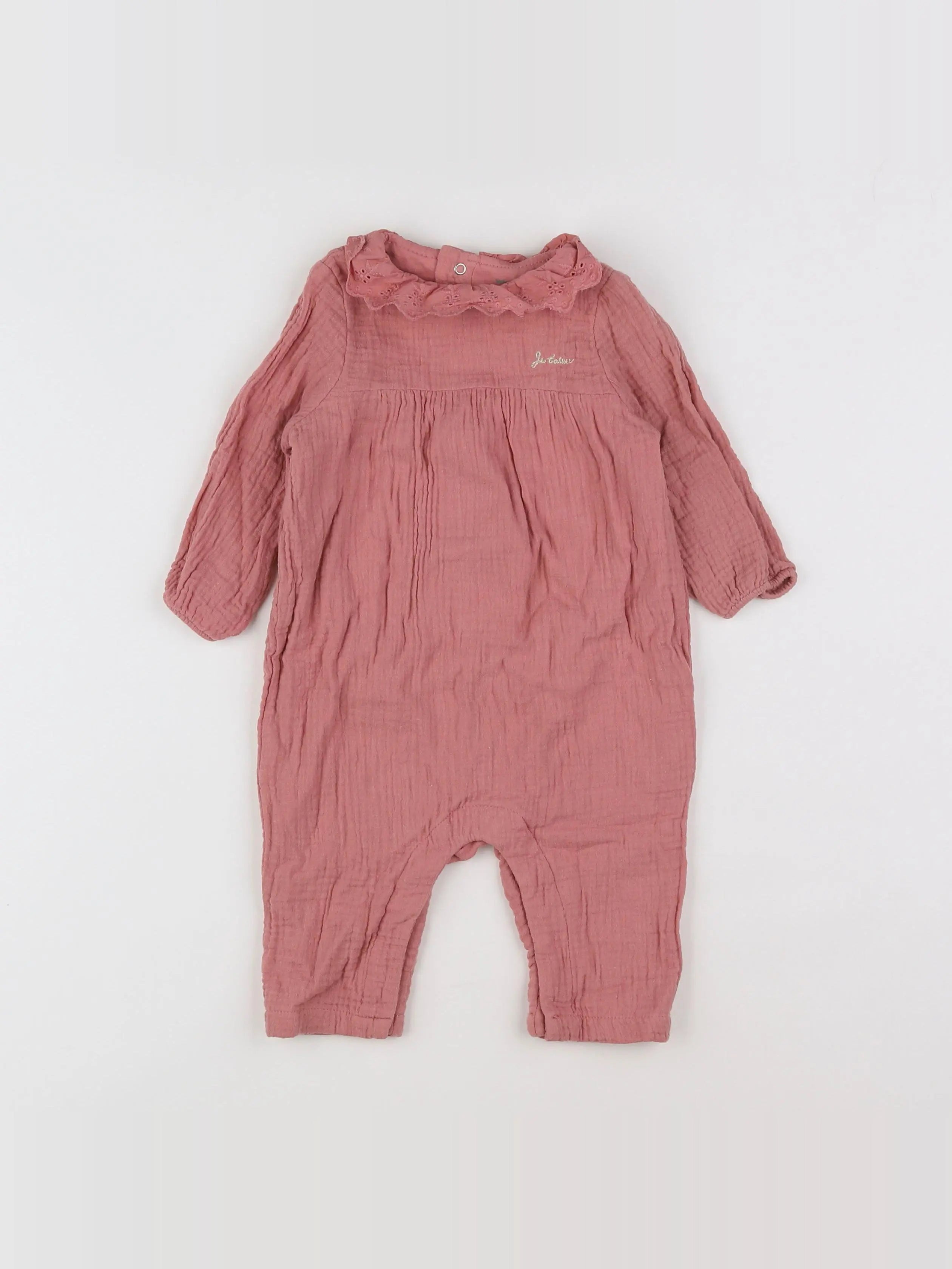 Vertbaudet - combinaison rose - 9 mois