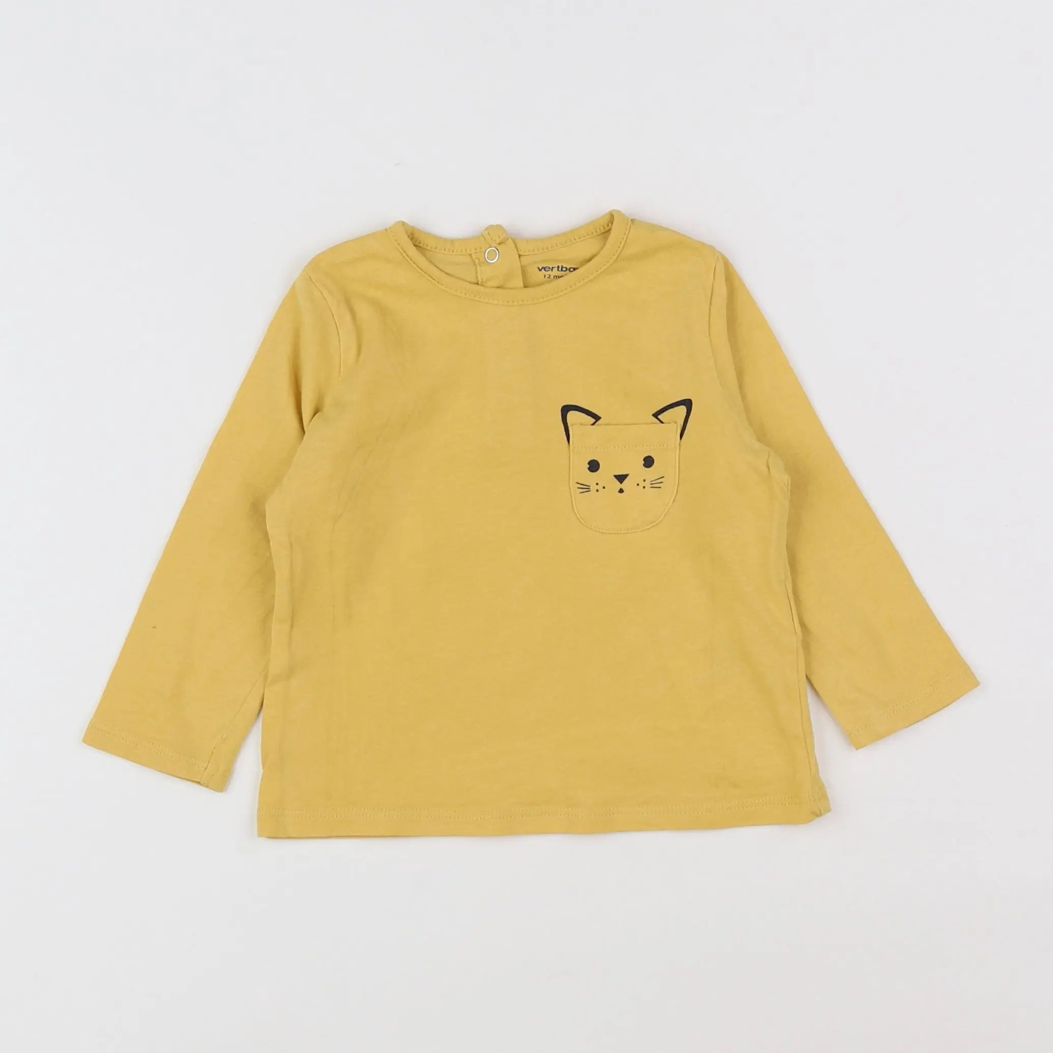 Vertbaudet - tee-shirt jaune - 12 mois