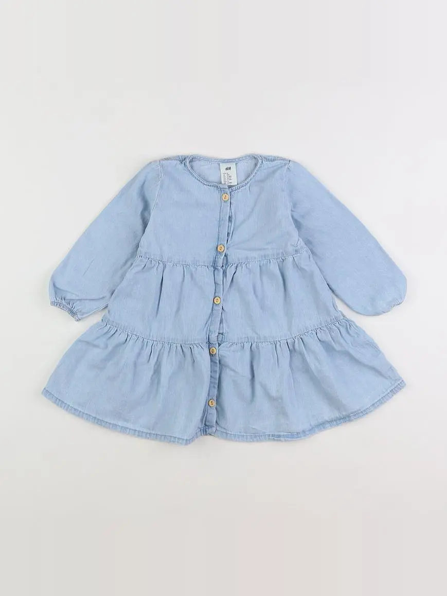 H&M - robe bleu - 12/18 mois