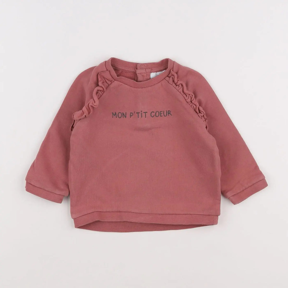 Vertbaudet - sweat rose - 12 mois