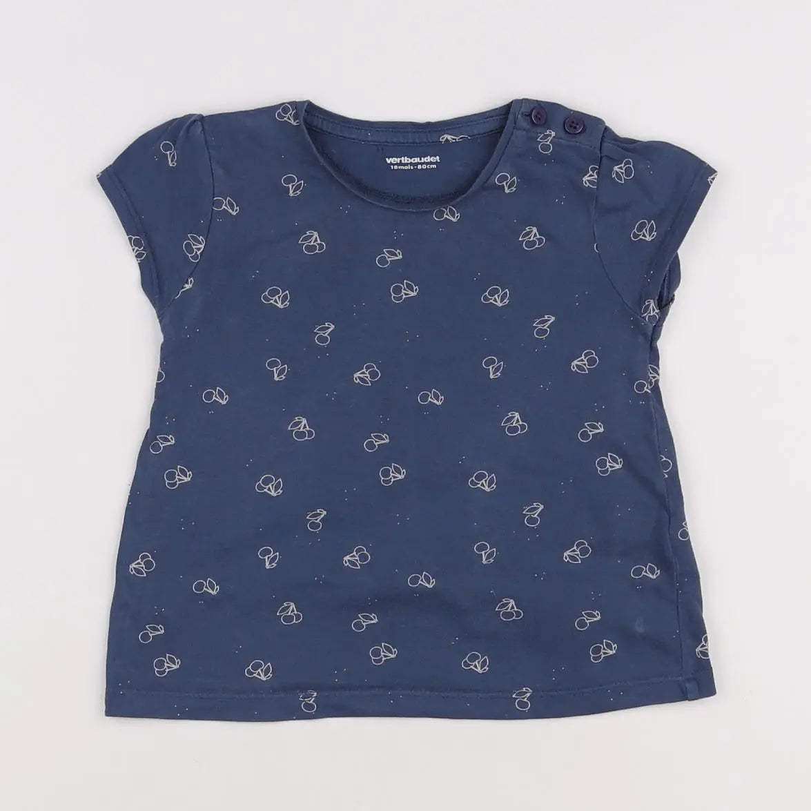 Vertbaudet - tee-shirt bleu, blanc - 18 mois