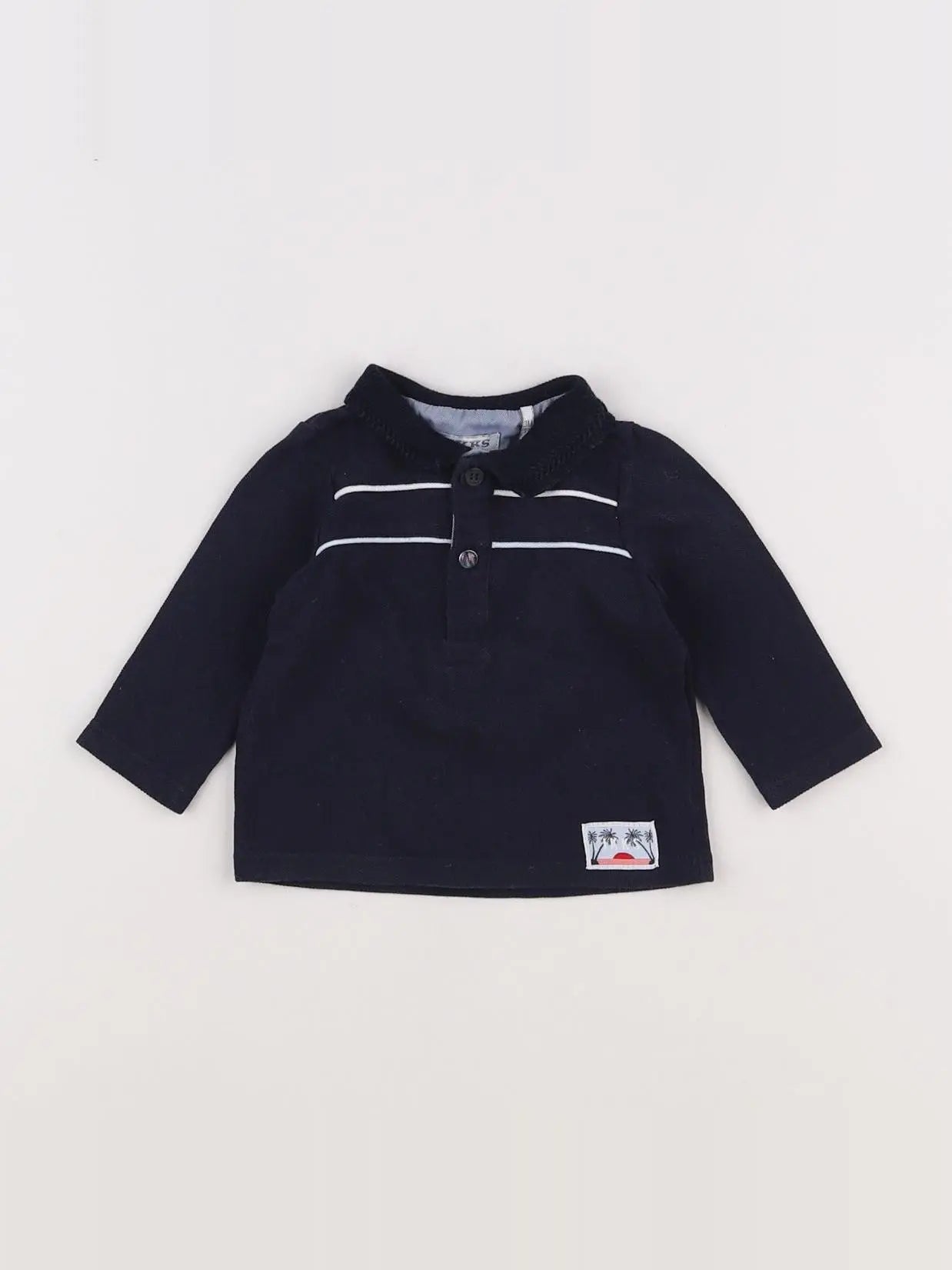 IKKS - polo bleu, blanc - 3 mois