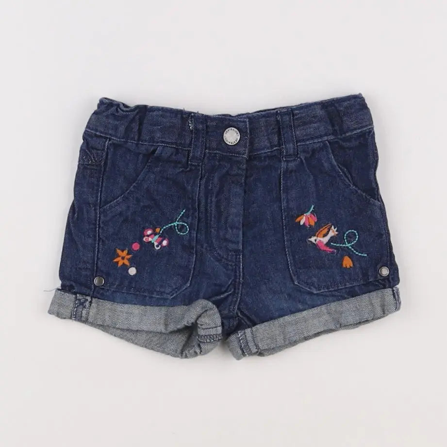 Vertbaudet - short bleu - 9 mois