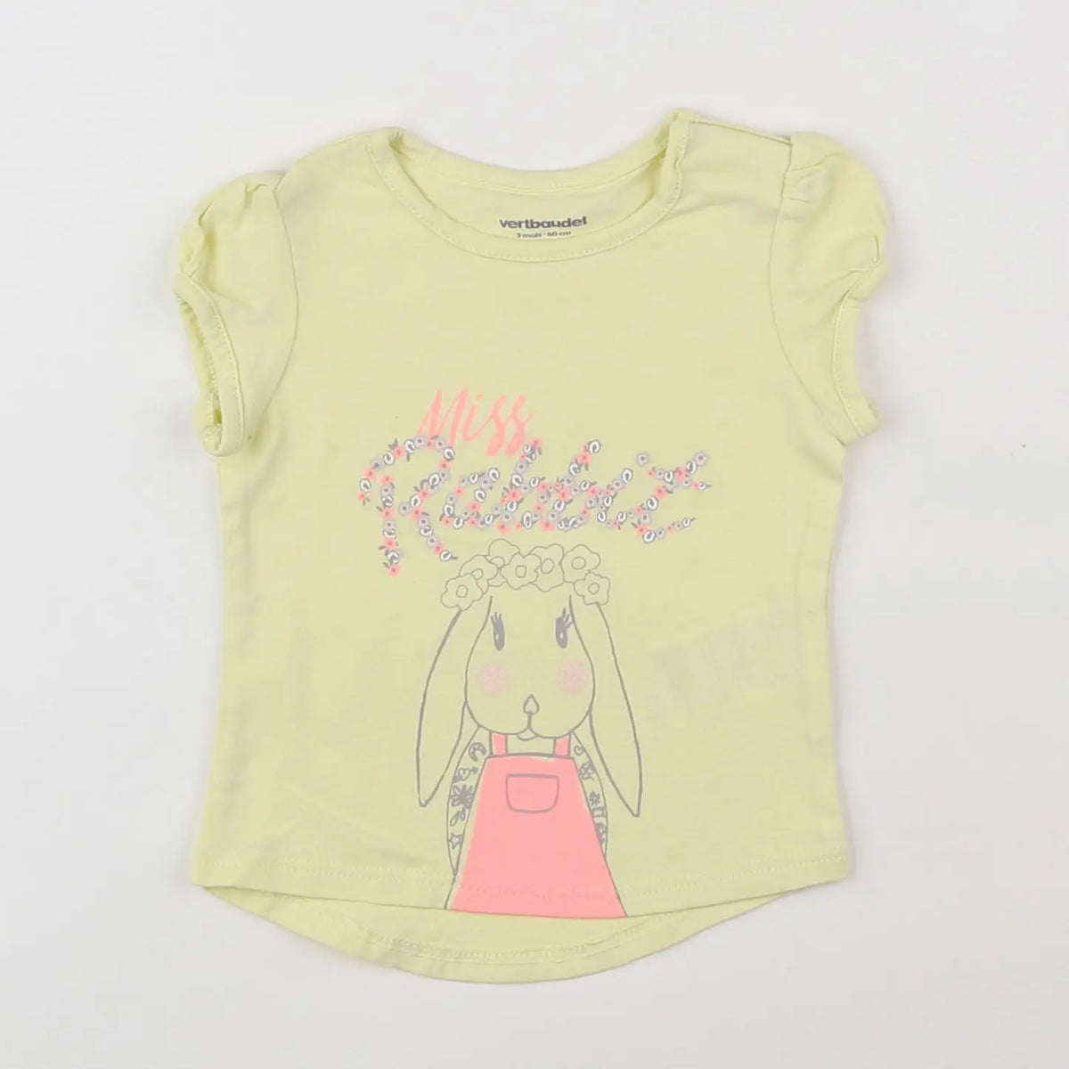 Vertbaudet - tee-shirt jaune - 3 mois