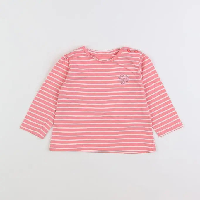 Vertbaudet - tee-shirt rose - 12 mois