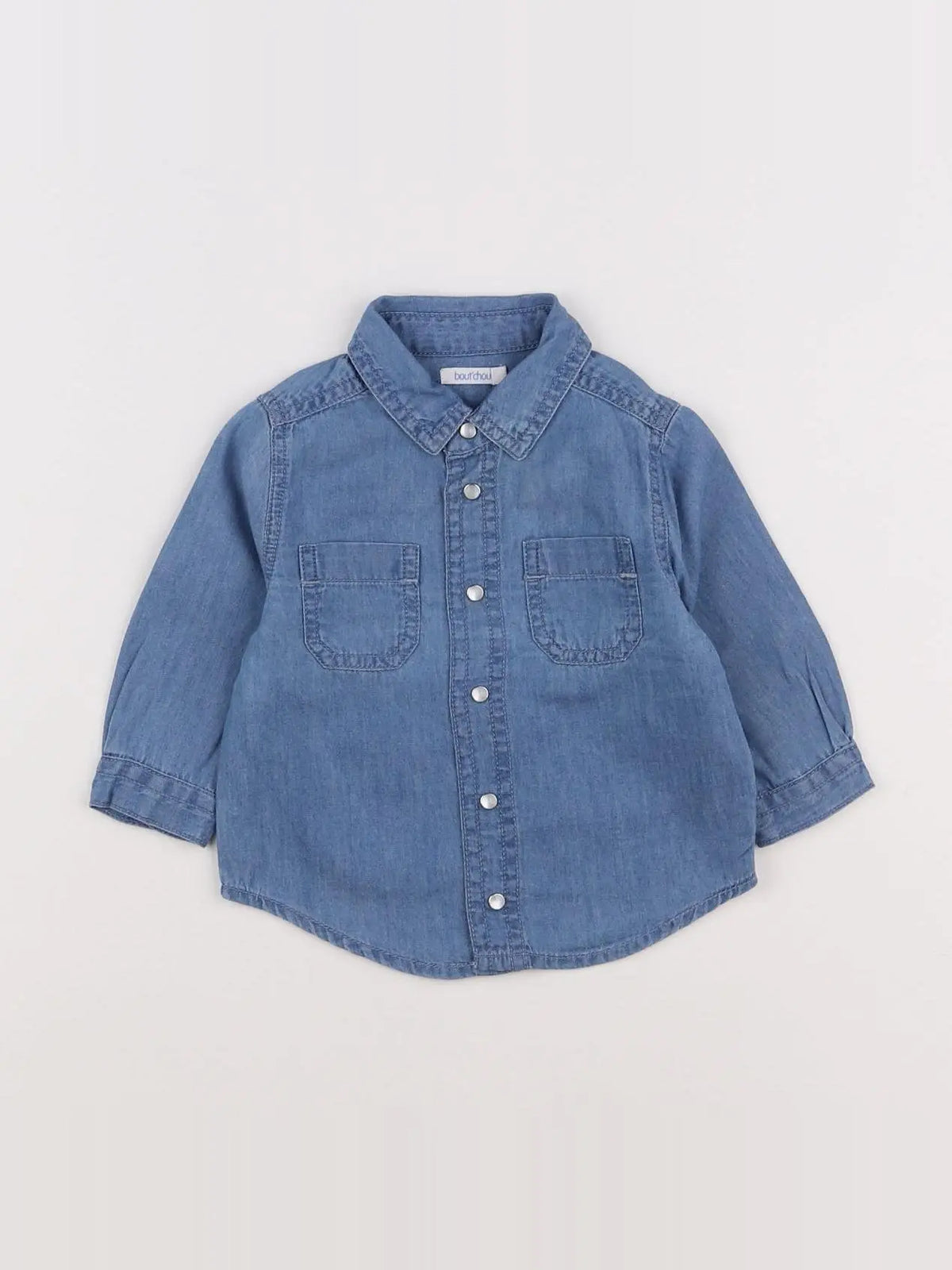 Boutchou - chemise bleu - 6 mois