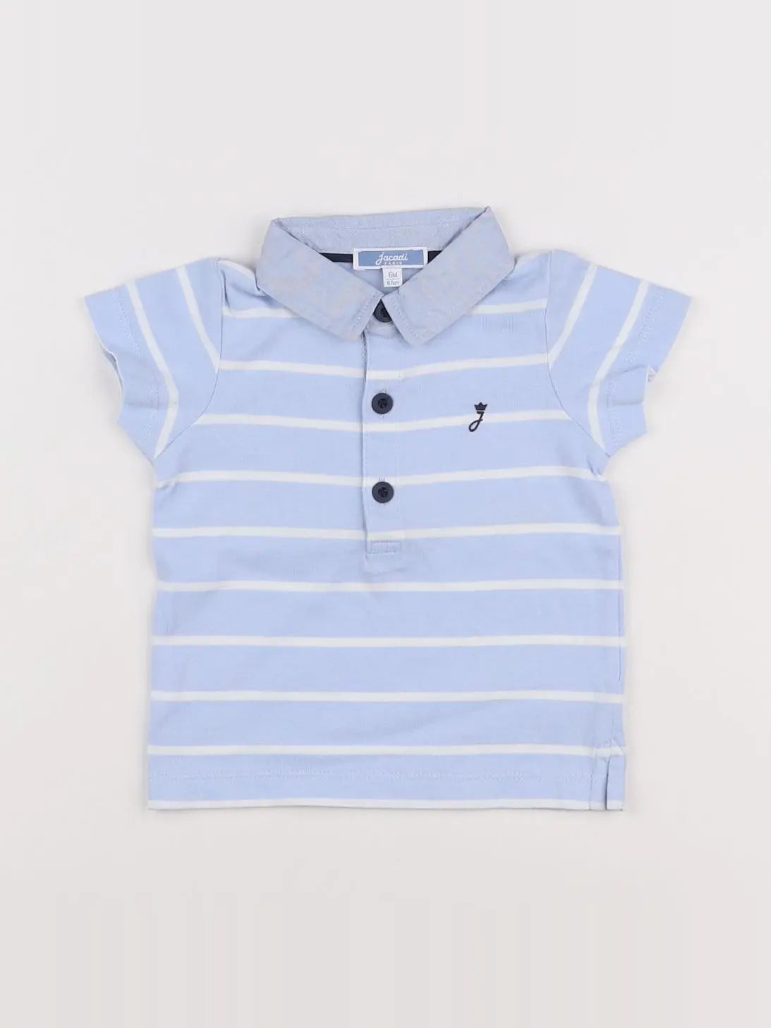 Jacadi - polo bleu, blanc - 6 mois