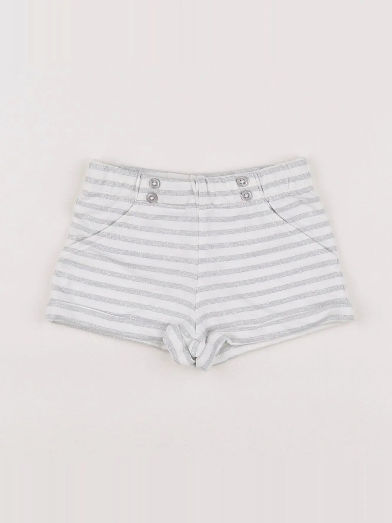 Boutchou - short blanc, argent - 6 mois
