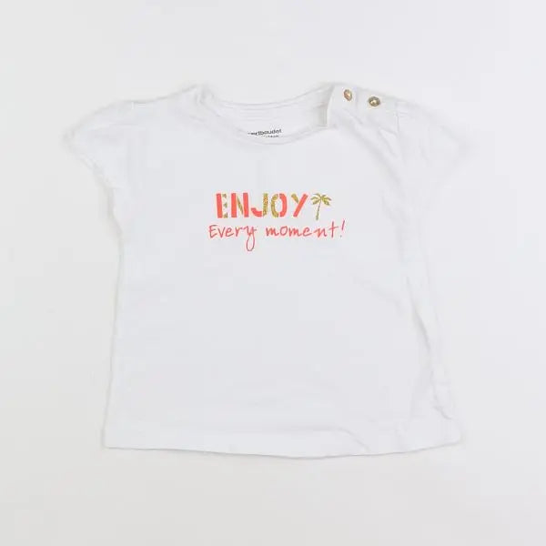 Vertbaudet - tee-shirt blanc, or - 12 mois