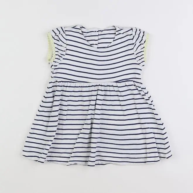 Vertbaudet - robe bleu, blanc - 18 mois