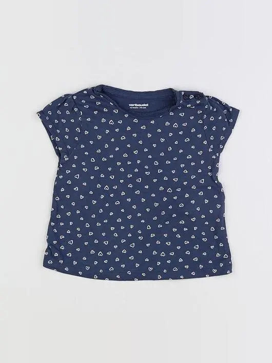 Vertbaudet - tee-shirt bleu - 12 mois