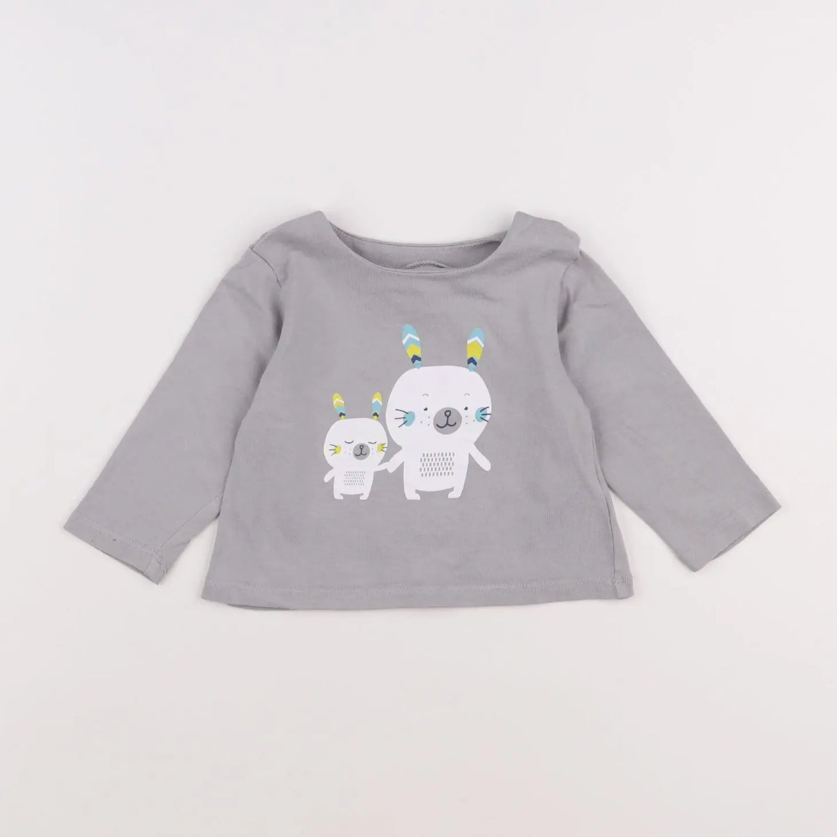Vertbaudet - tee-shirt gris - 9 mois