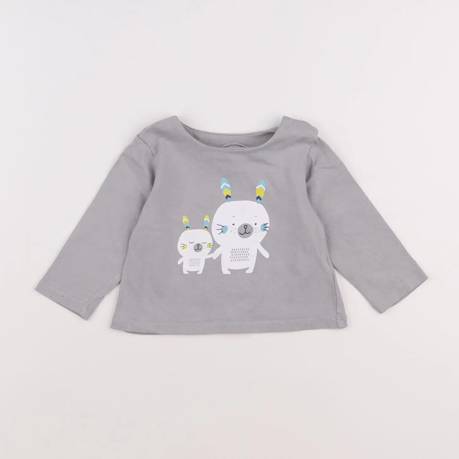 Vertbaudet - tee-shirt gris - 9 mois