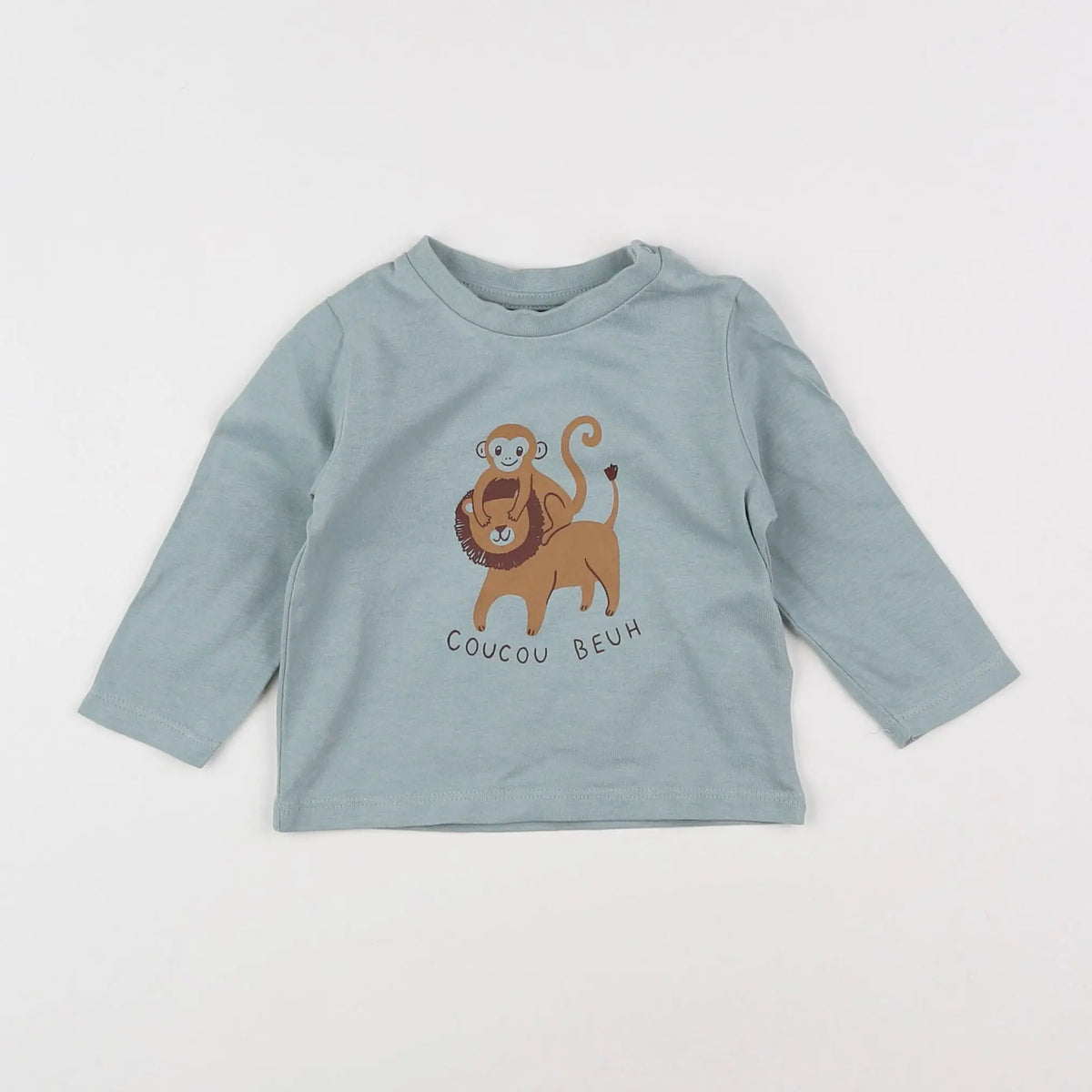 Vertbaudet - tee-shirt bleu - 6 mois