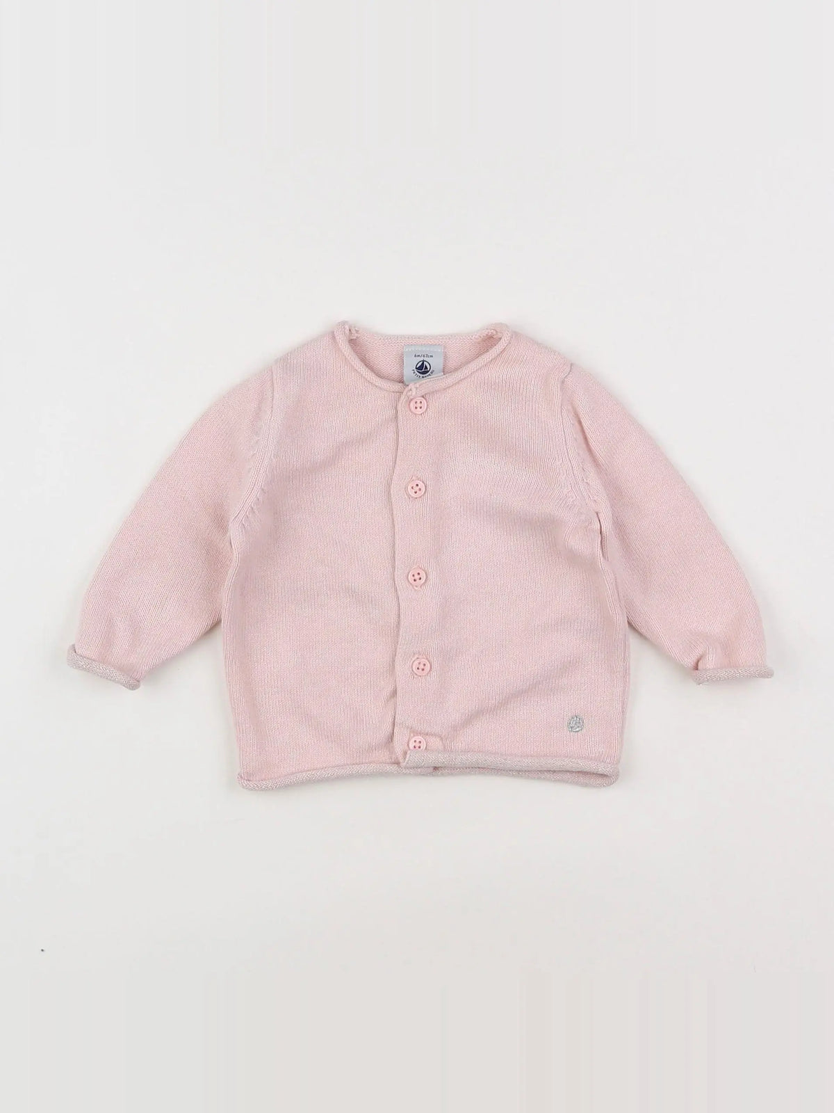 Petit Bateau - gilet rose - 6 mois