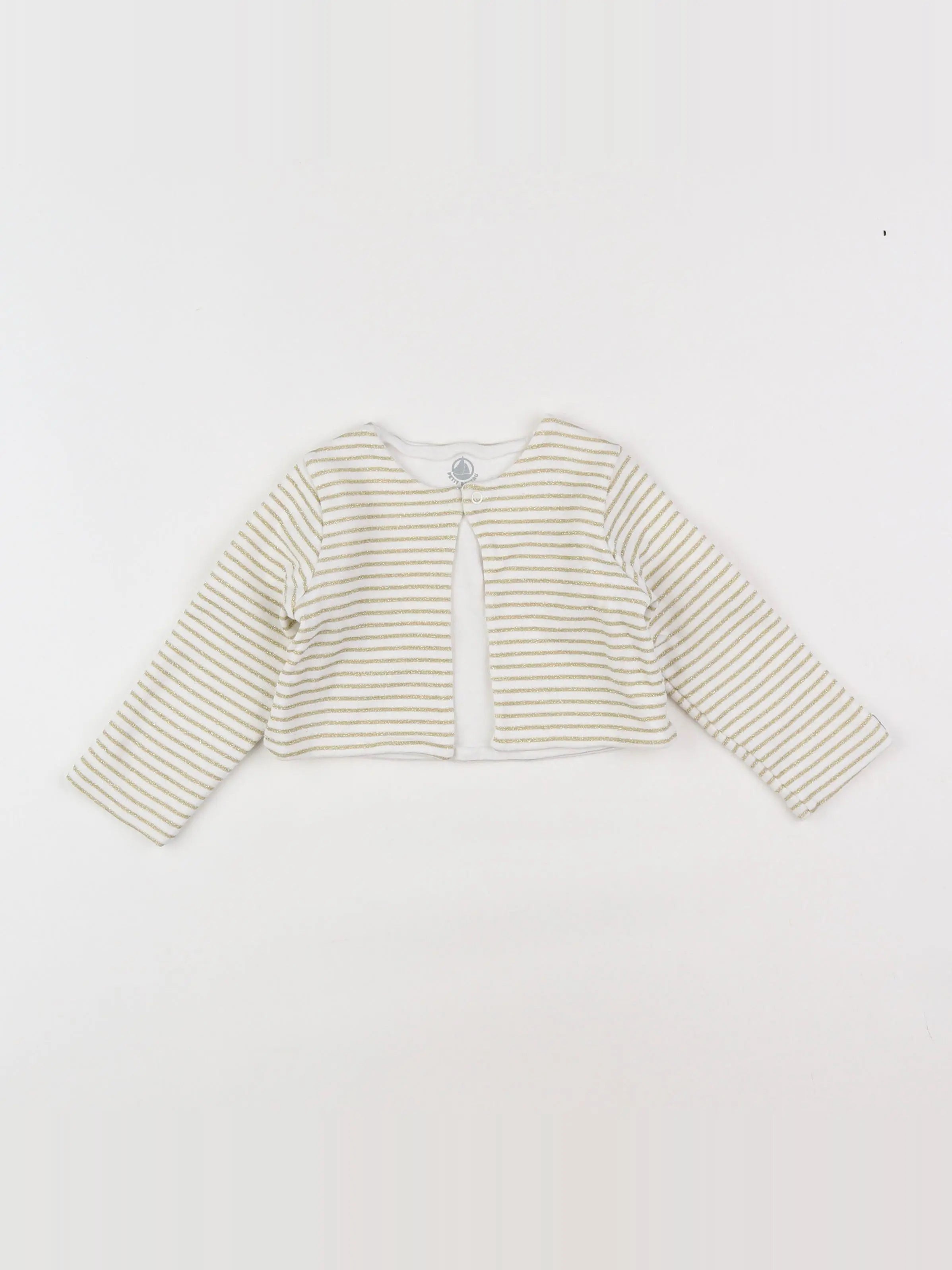 Petit Bateau - sweat blanc, or - 12 mois