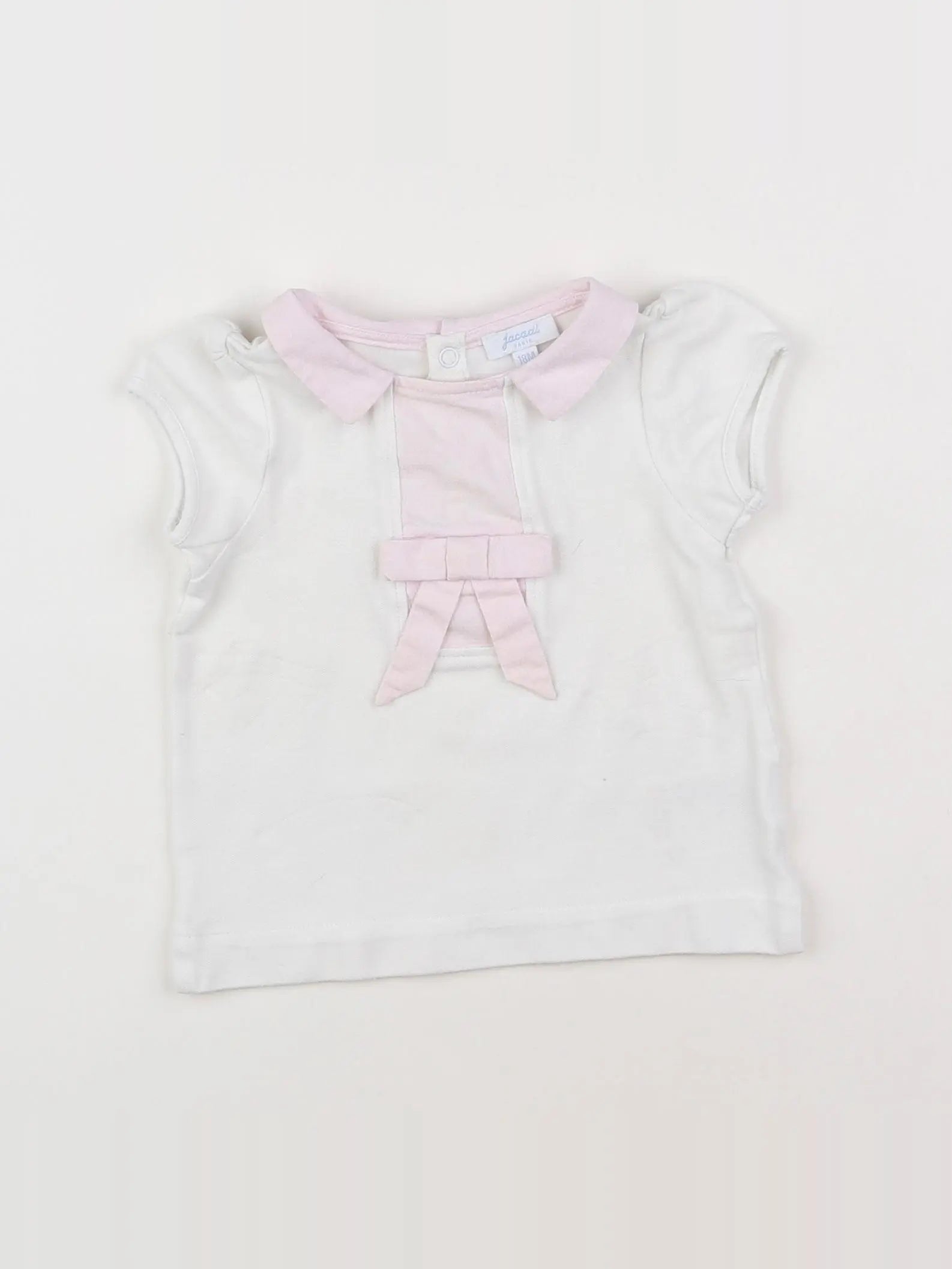 Jacadi - tee-shirt blanc, rose - 18 mois