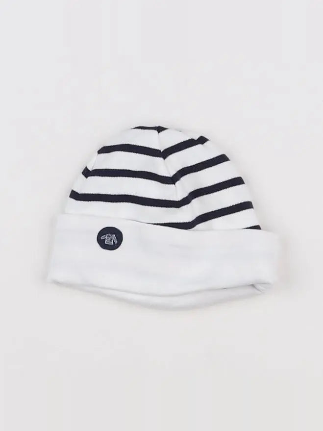 Armor Lux - bonnet blanc, noir - 12 mois