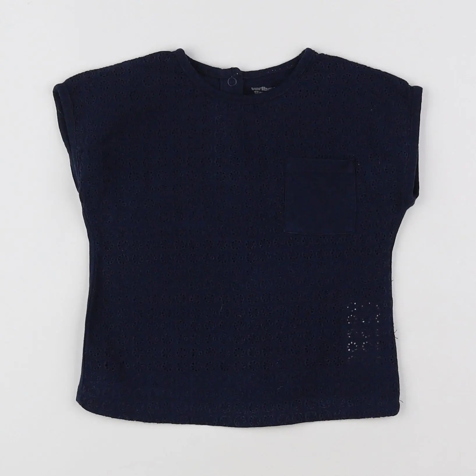 Vertbaudet - tee-shirt bleu - 12 mois