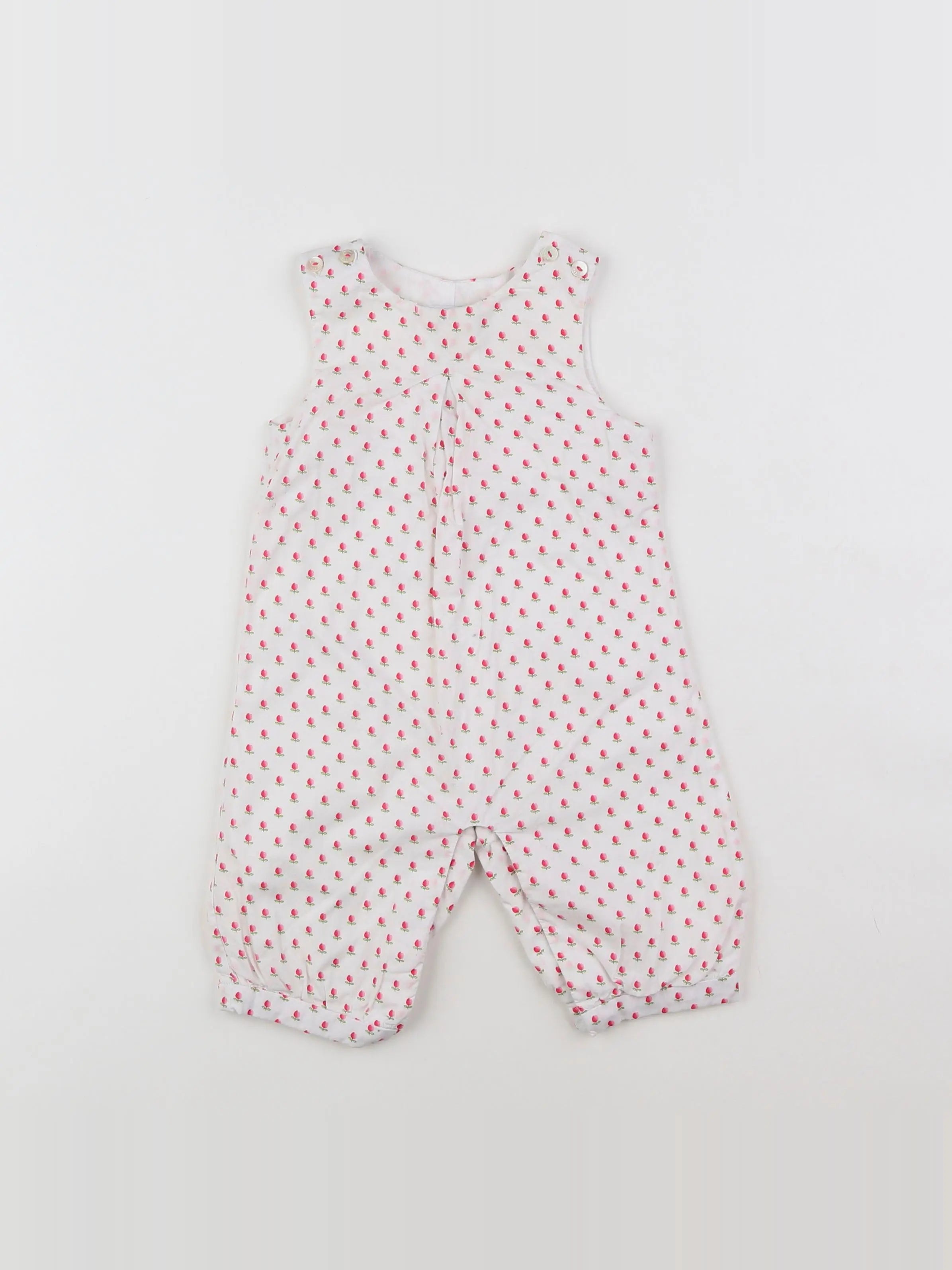 Jacadi - combinaison blanc, rose - 6 mois
