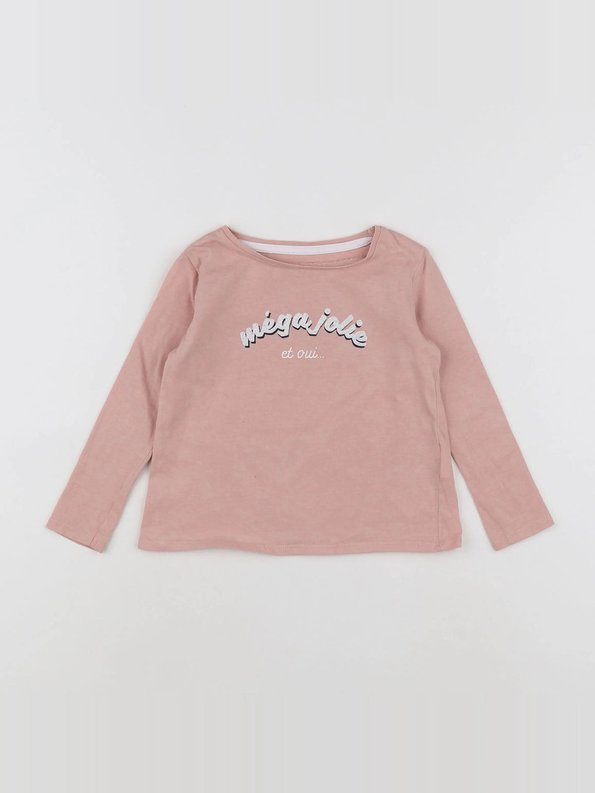 Vertbaudet - tee-shirt argent, rose - 2 ans