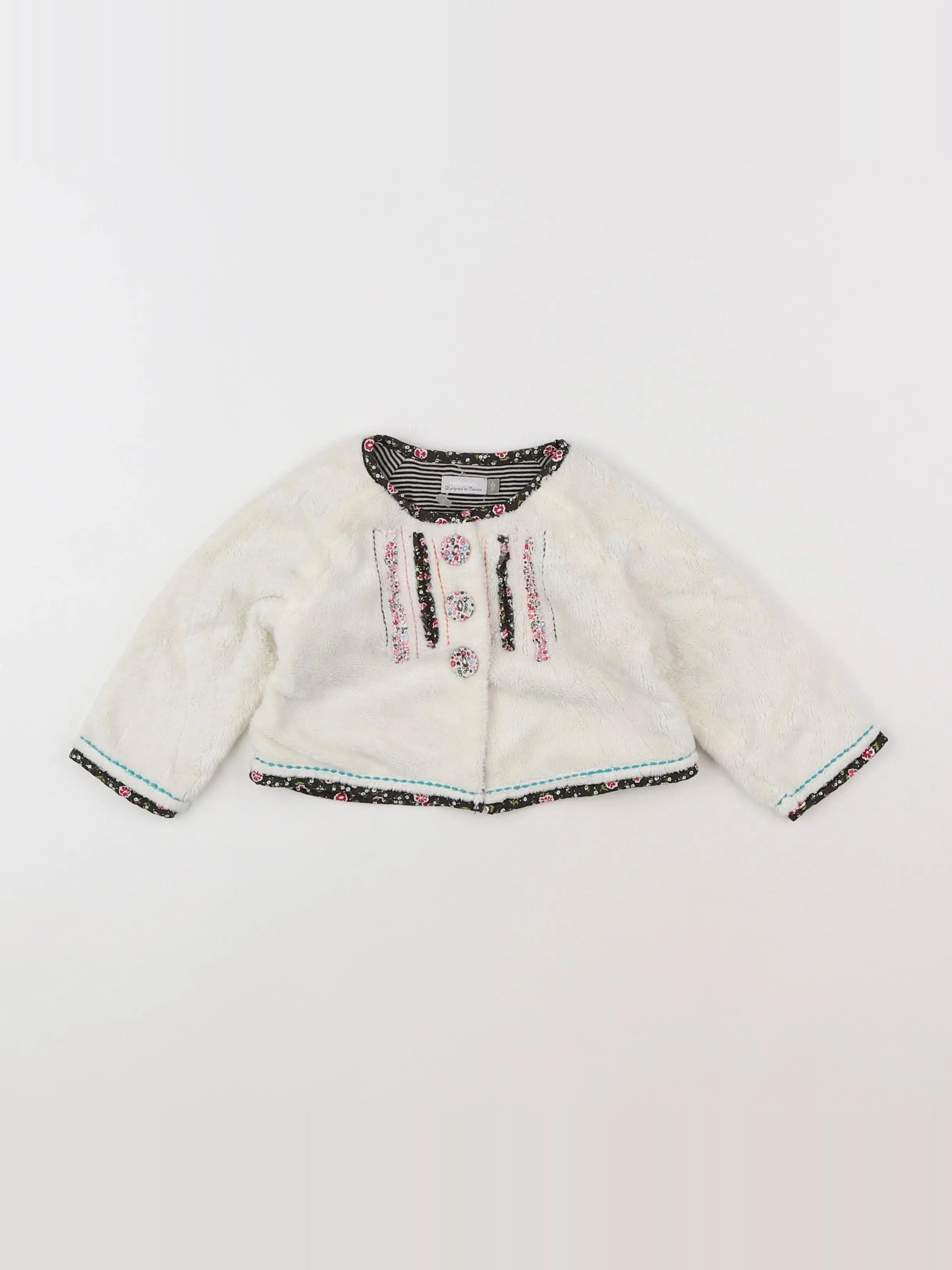 Catimini - gilet blanc - 6 mois