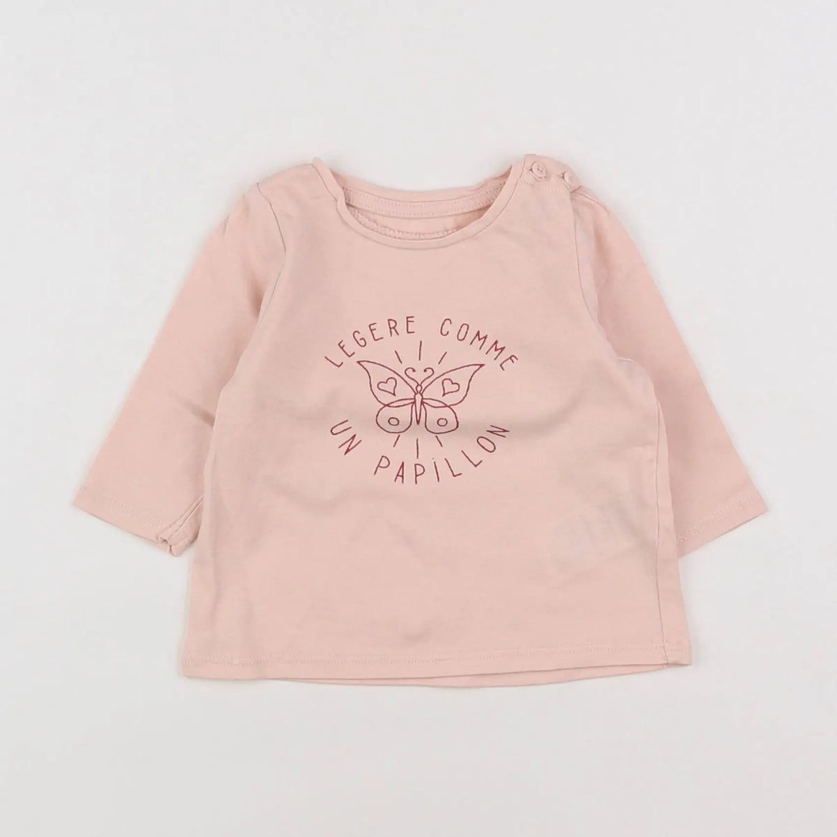 Vertbaudet - tee-shirt rose - 3 mois
