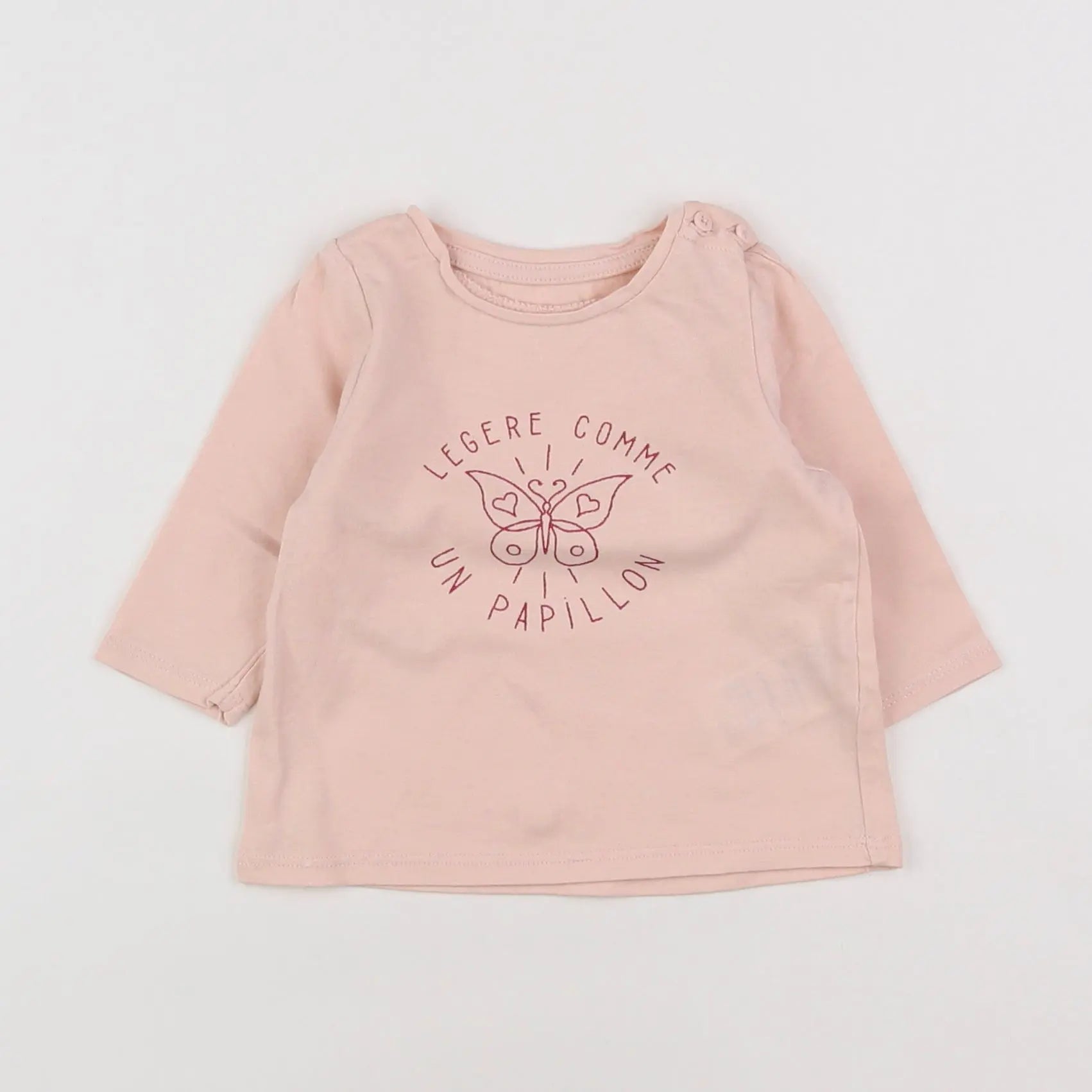 Vertbaudet - tee-shirt rose - 3 mois