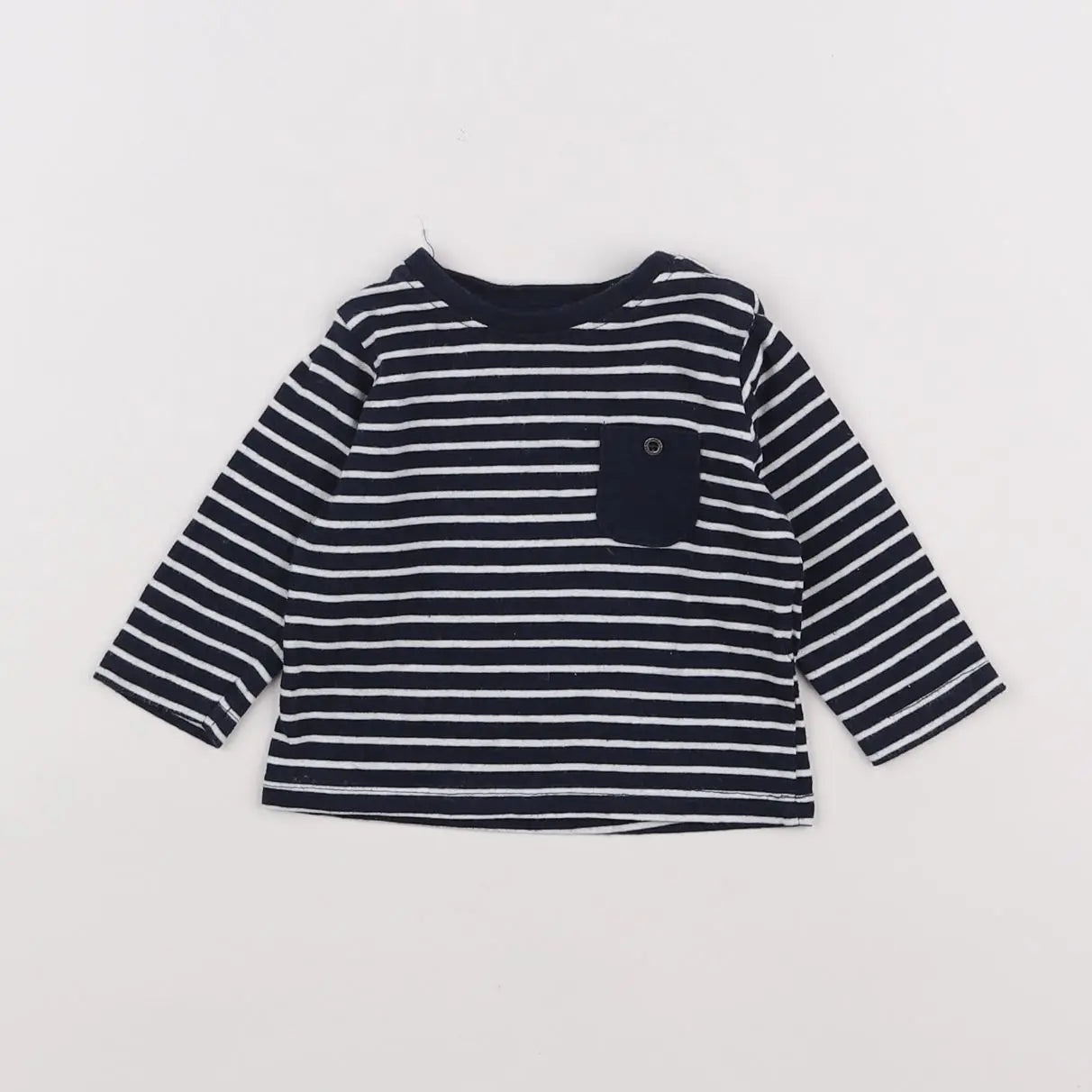 Vertbaudet - tee-shirt bleu, blanc - 3 mois