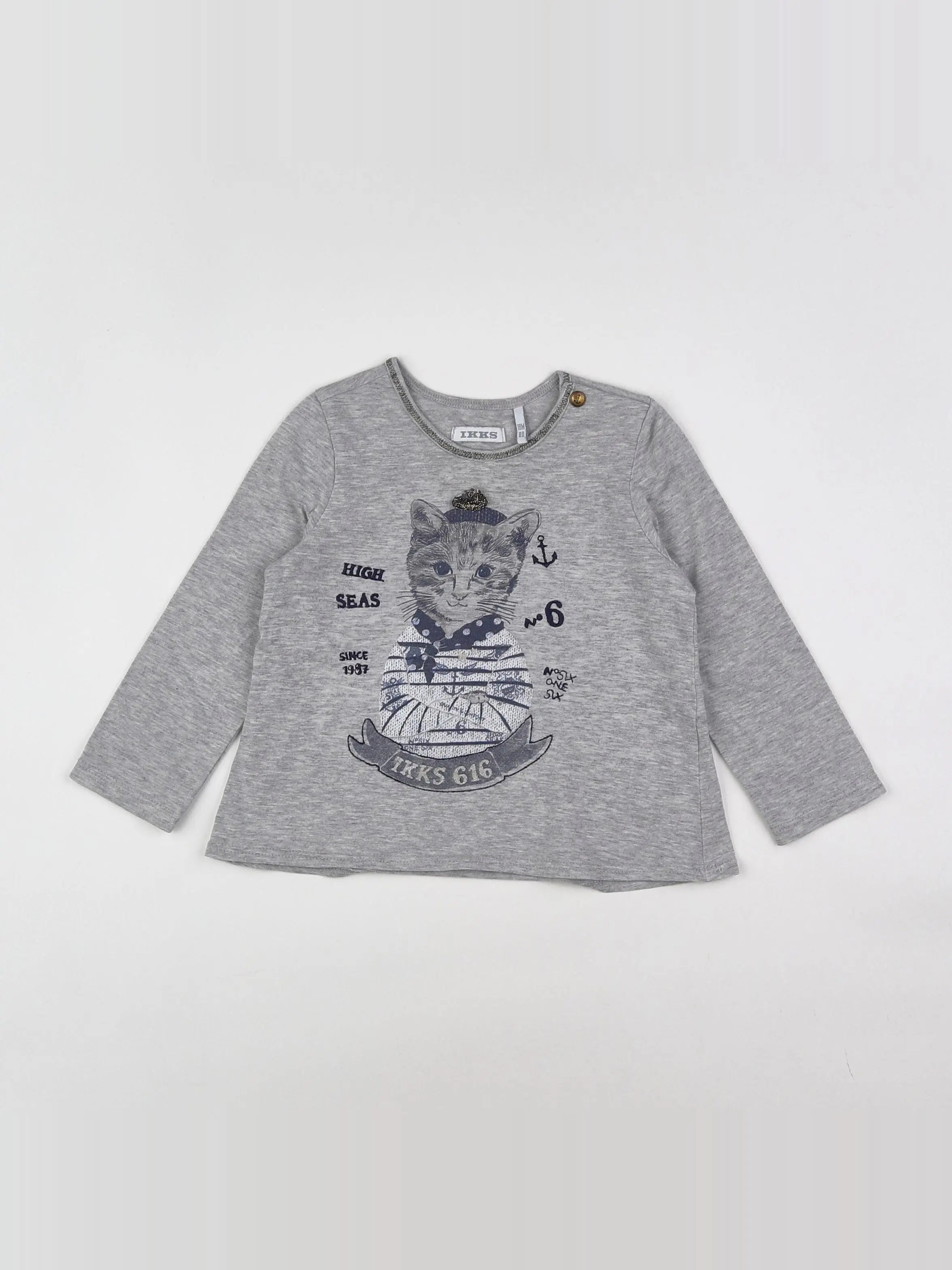 IKKS - tee-shirt gris - 18 mois